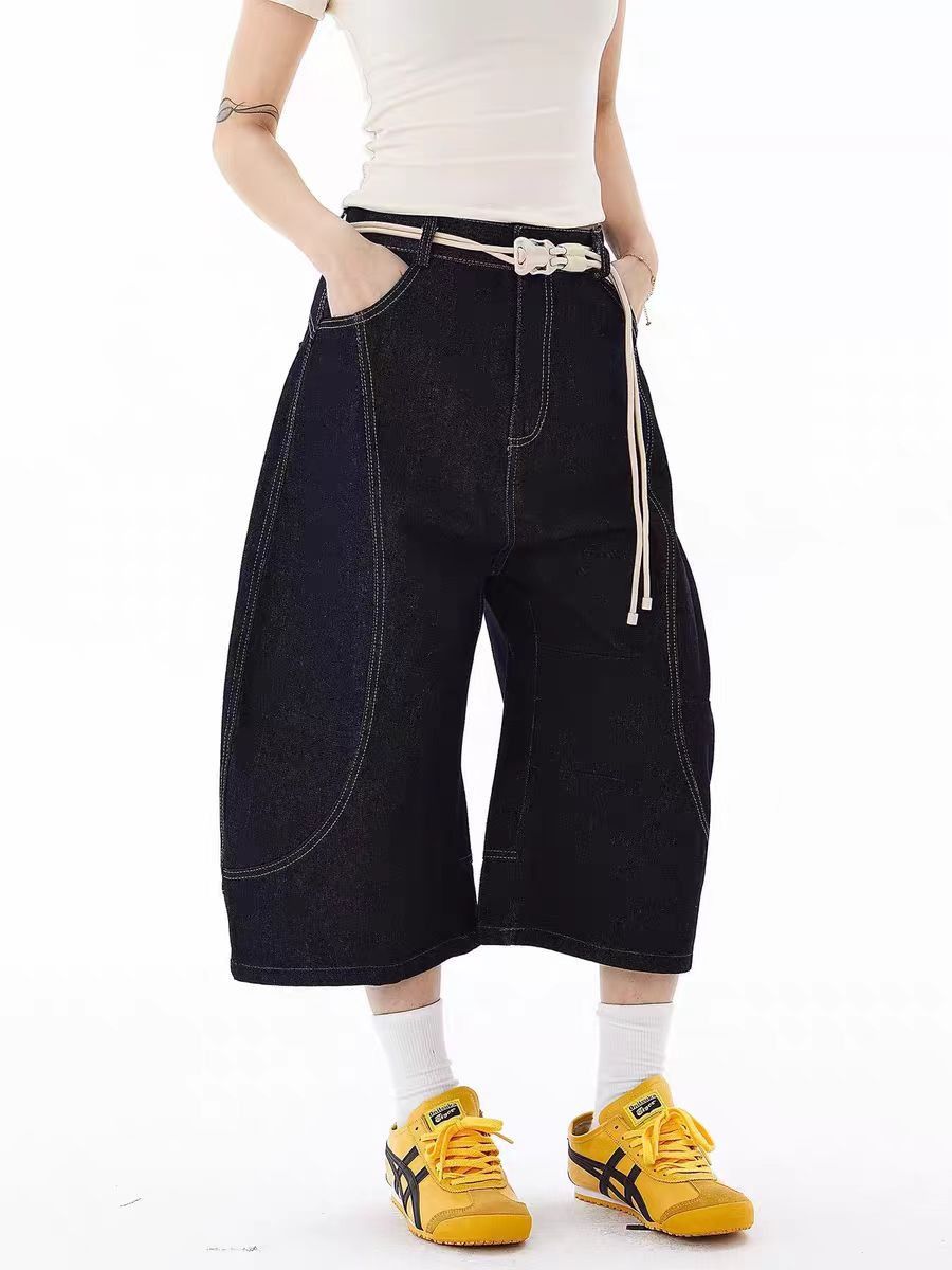 Jean Black drawstring design loose-fit shorts Size US 30 / EU 46 - 1 Thumbnail