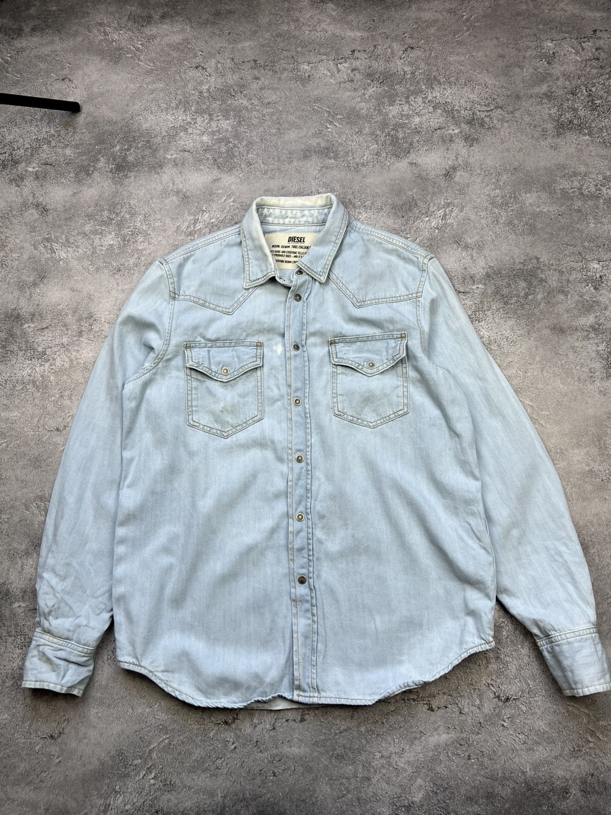 Diesel Diesel Blue Denim Shirt Button Classic Mens Size US M / EU 48-50 / 2 - 1 Thumbnail