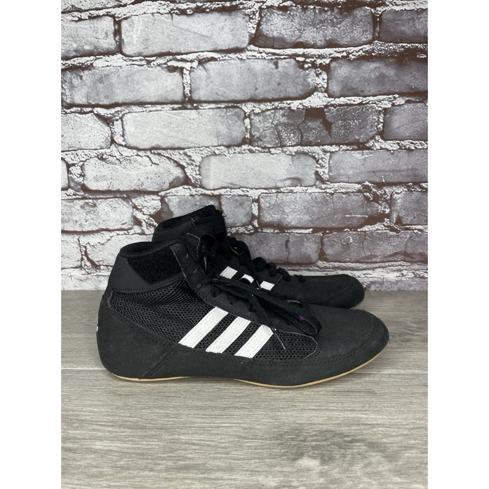 Adidas Adidas Wrestling Sneakers Shoes Black Lace Up Hook Loop Stra Size US 6 / EU 39 - 11 Thumbnail