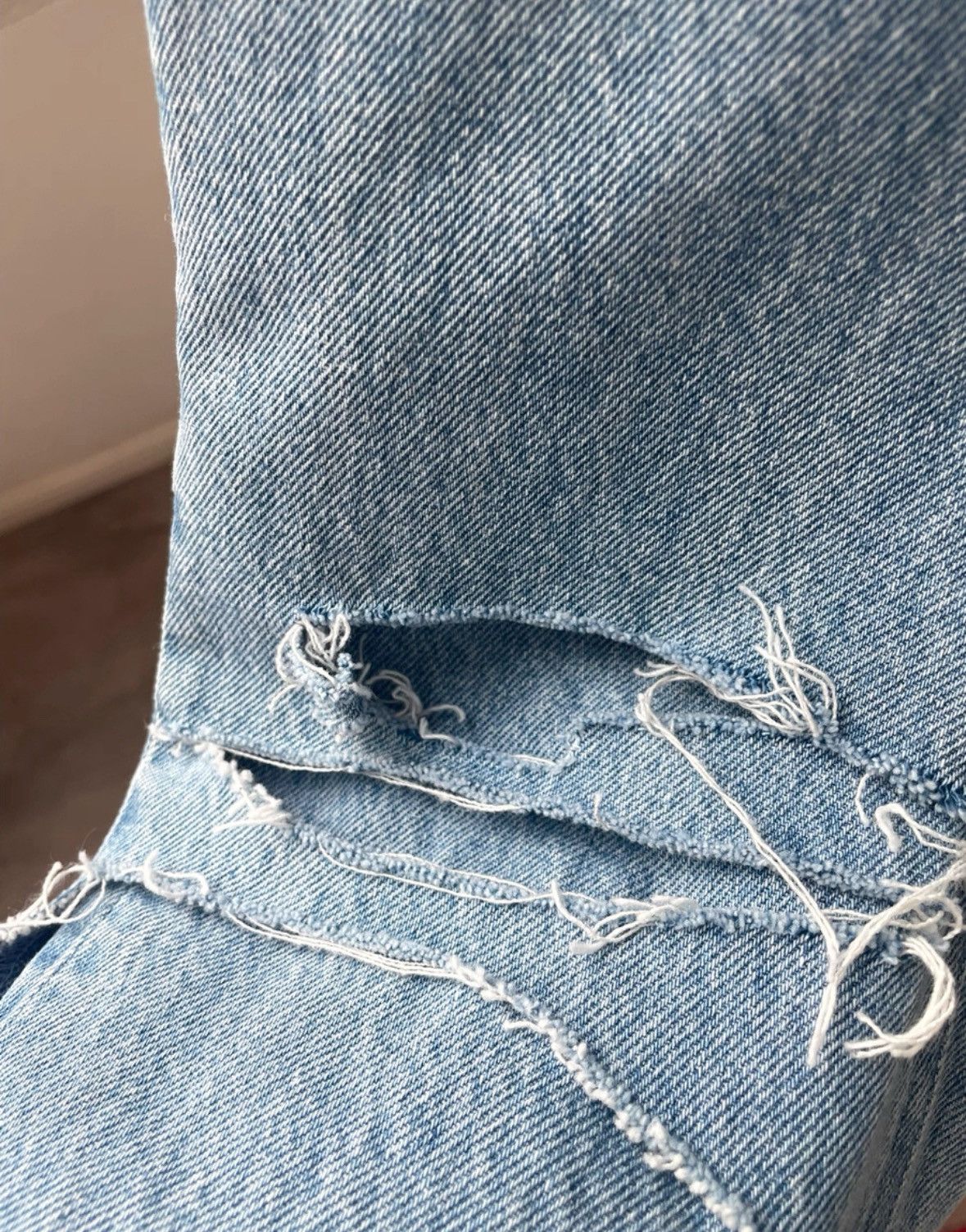 Raf Simons Raf Simons RAF SIMONS Double Layer Destroyed Denim Pants-2 Size US 31 - 3 Thumbnail