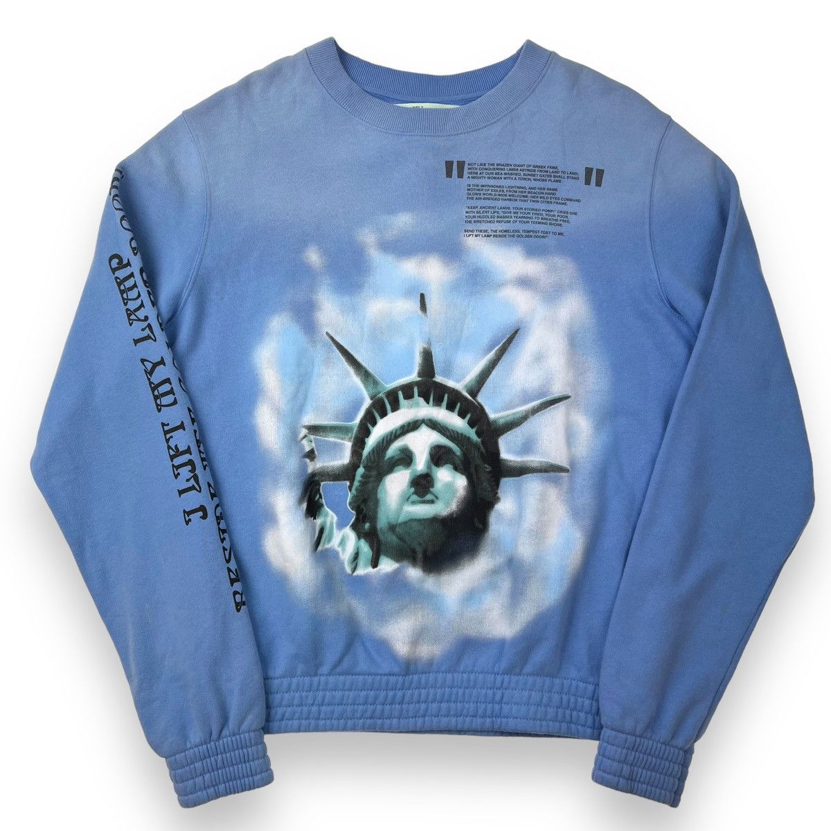 image of Off White Off-White Statue Of Liberty Blue Sweatshirt, Men's (Size Medium)