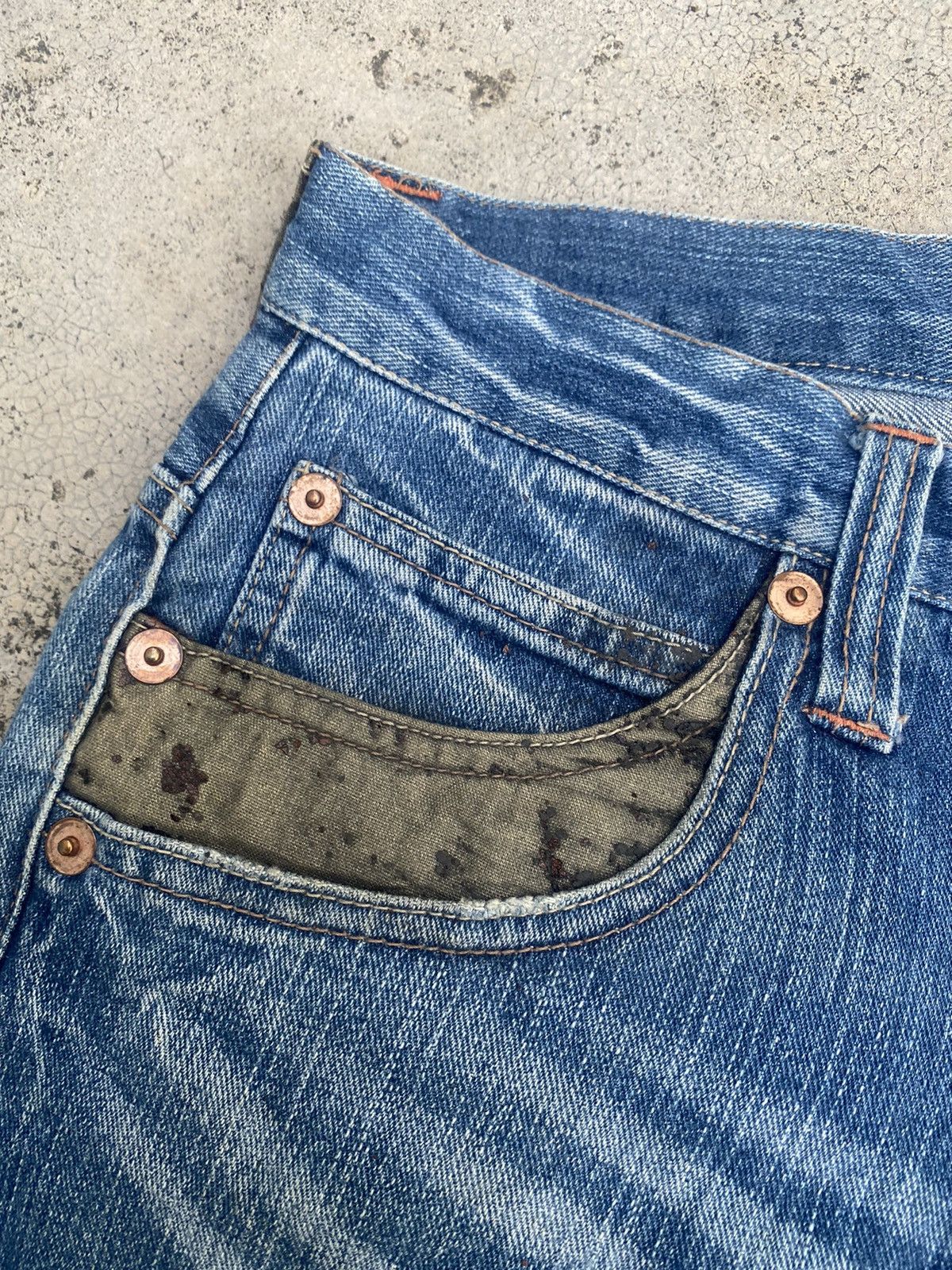 Japanese Brand Flare Jeans Root Three Distressed Fade Bootcut Size US 30 / EU 46 - 12 Thumbnail