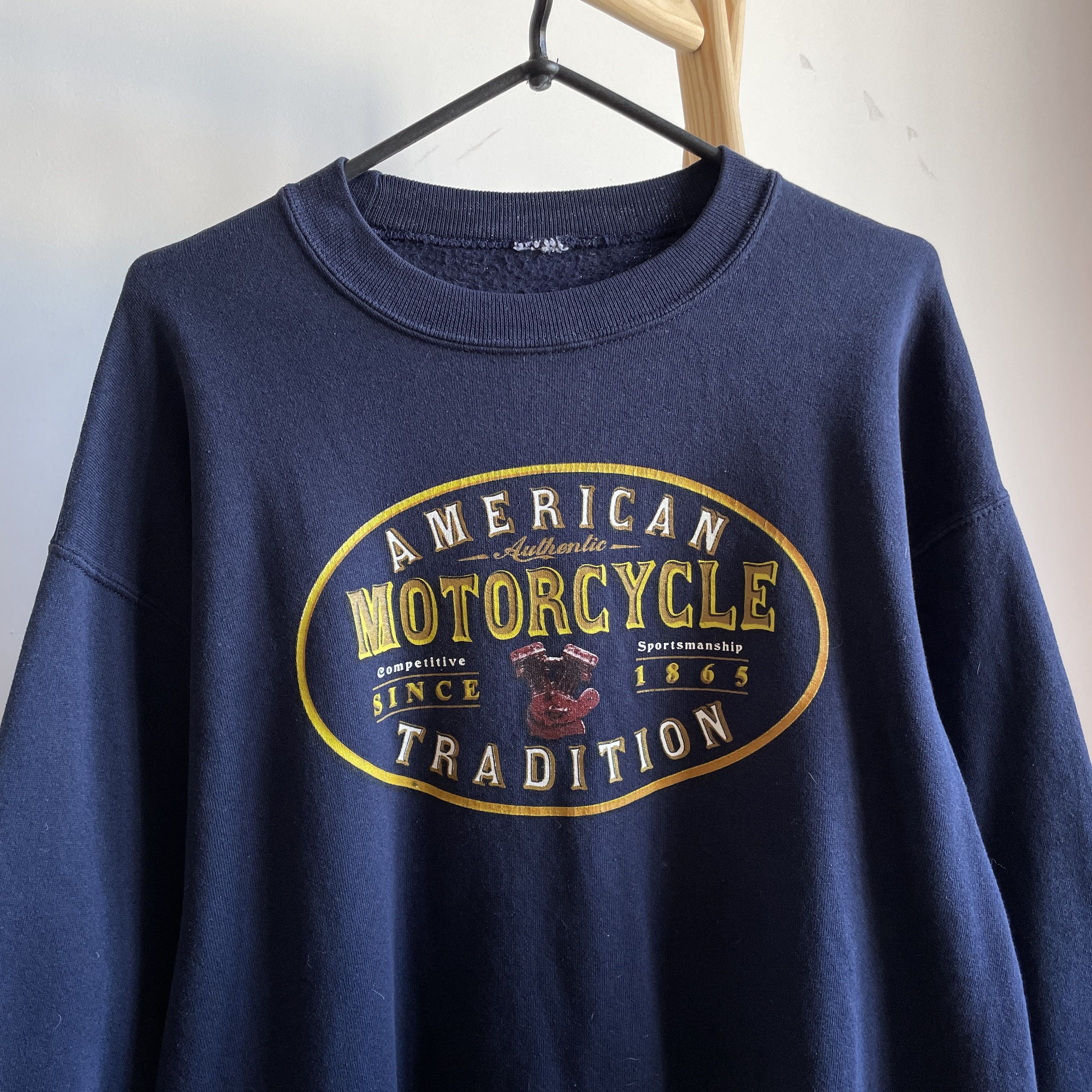 American Apparel American Motorcycle Tradition Vintage 90's Sweatshirt Size L Size US L / EU 52-54 / 3 - 3 Thumbnail