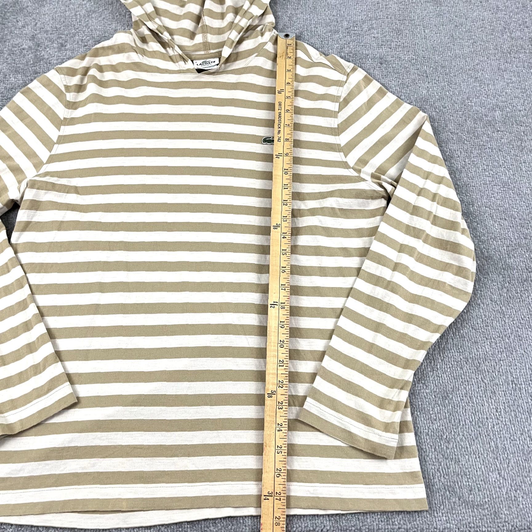 Lacoste Vintage Lacoste Men's Hoodie Size XL Brown Striped Lightweight Pullover Preppy Casual Size US XL / EU 56 / 4 - 4 Thumbnail