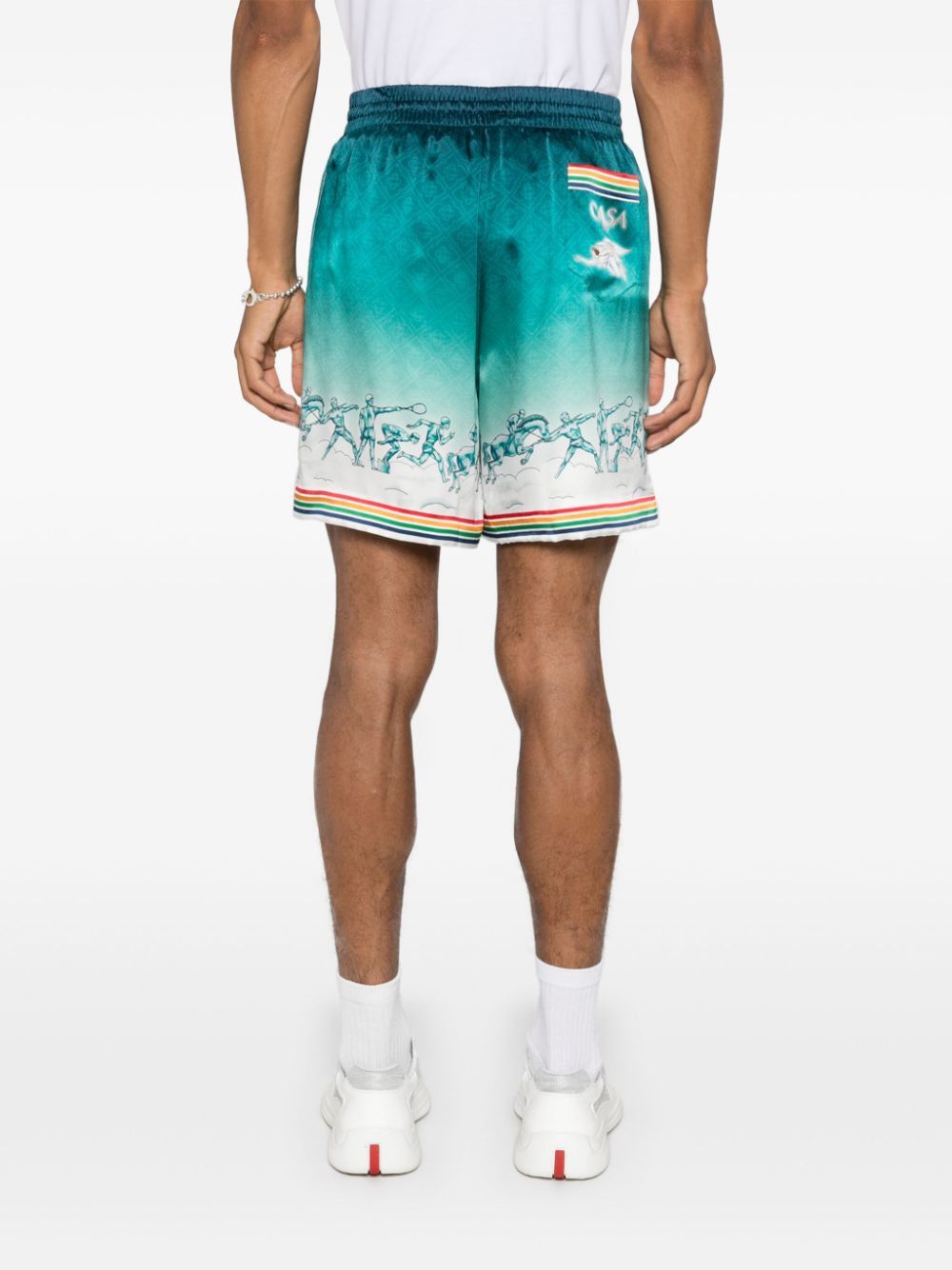 Casablanca o1h1sh11224 Drawstring Shorts in Teal Green Size US 36 / EU 52 - 4 Thumbnail