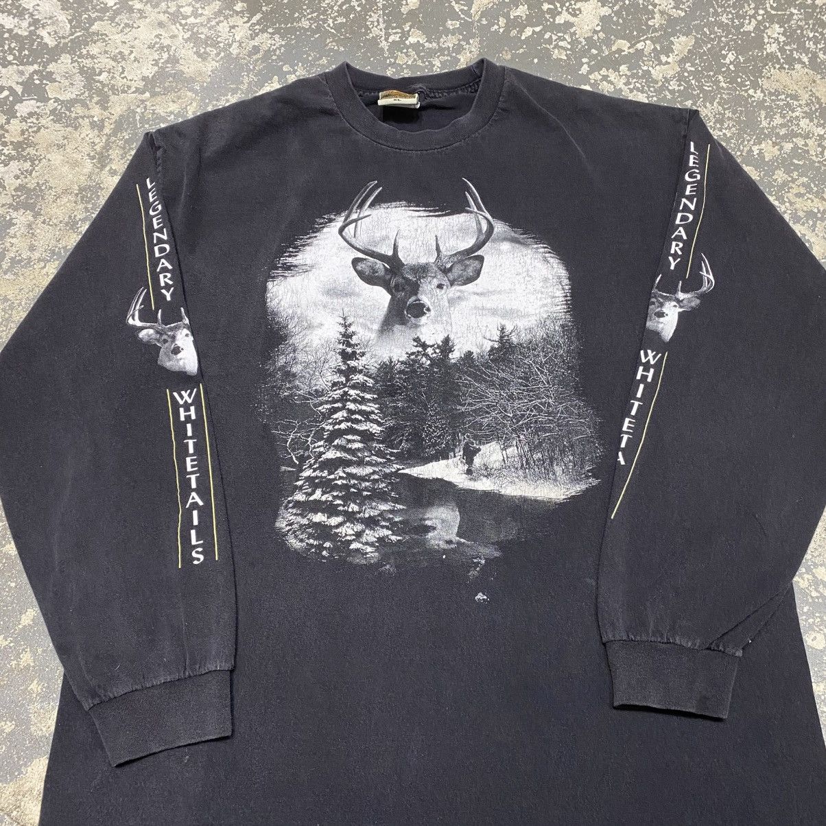 Japanese Brand × Vintage Vintage Deer Outdoor Black Long Sleeve Tshirt Size US XL / EU 56 / 4 - 11 Thumbnail