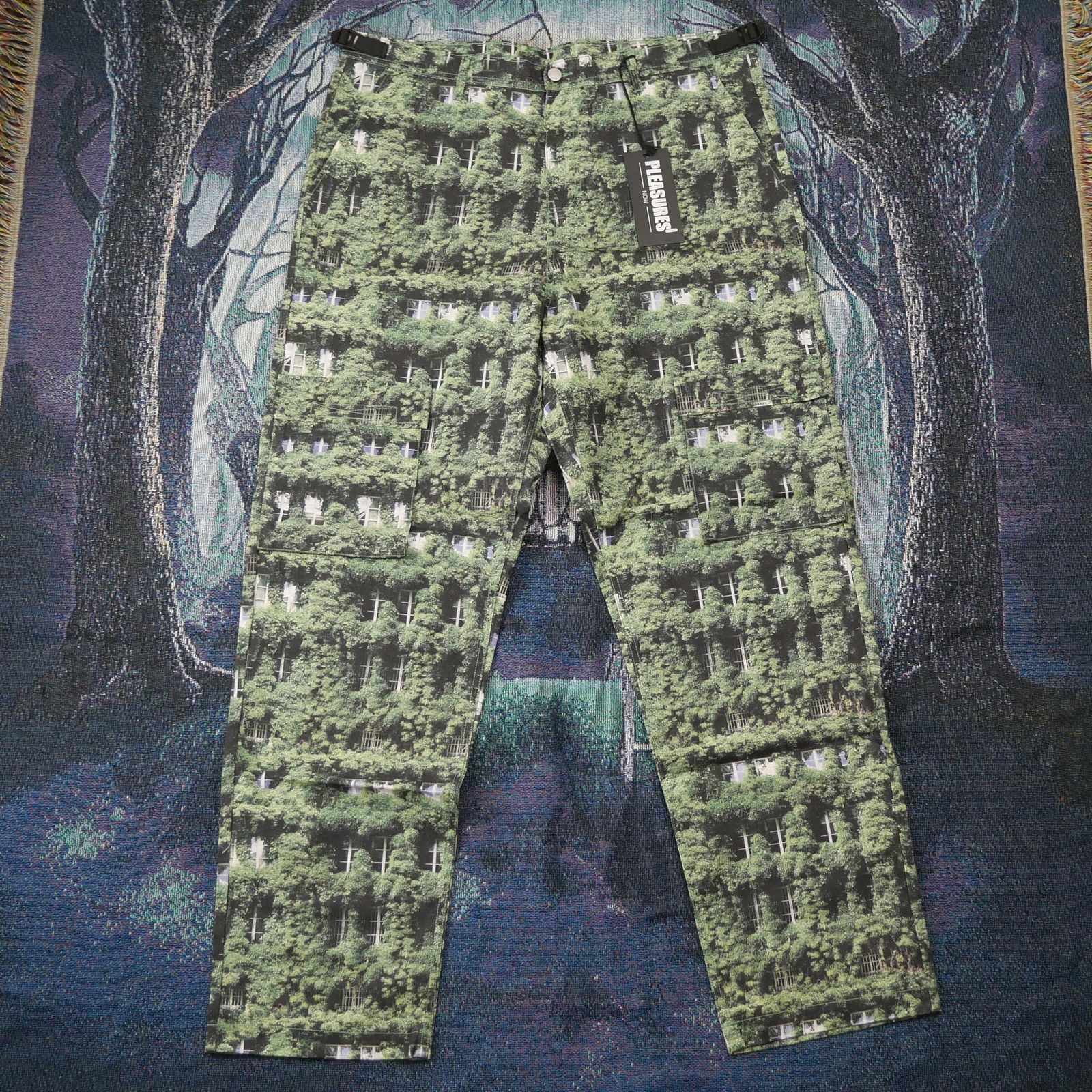 image of Pleasures Natural Cargo Pants in Green, Men's (Size 36)