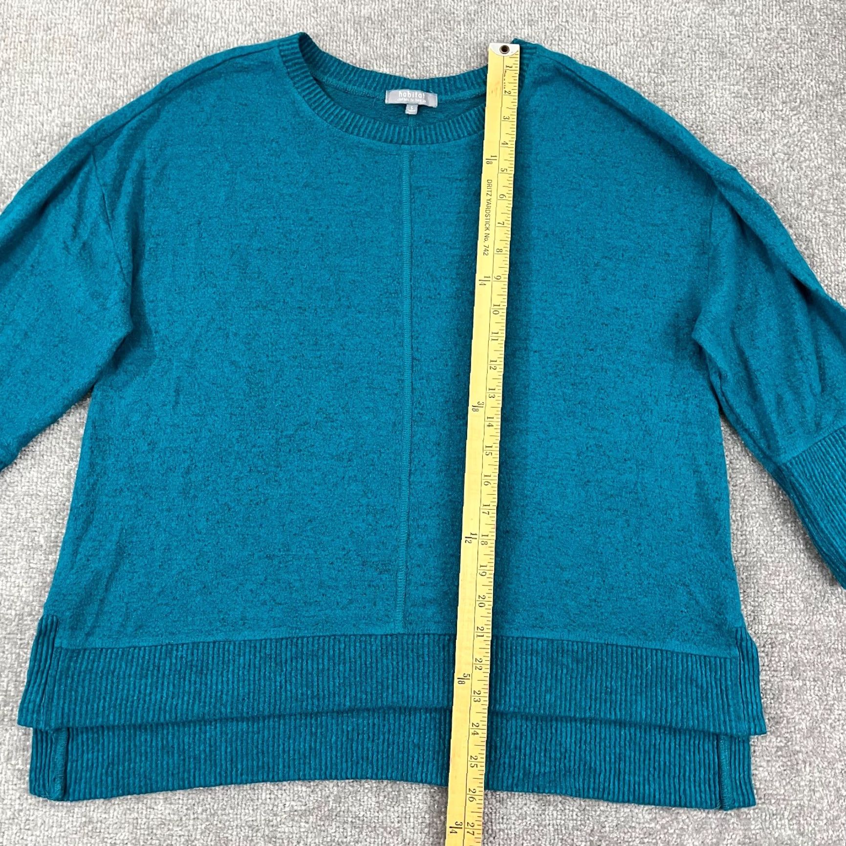 Habitat Habitat Shirt Women Small Oversized Fleece Green Blue Casual Womens 3/4 Sleeve Basic All Seasons Easy Care Regular Fit knit Blouse Size S / US 4 / IT 40 - 3 Thumbnail