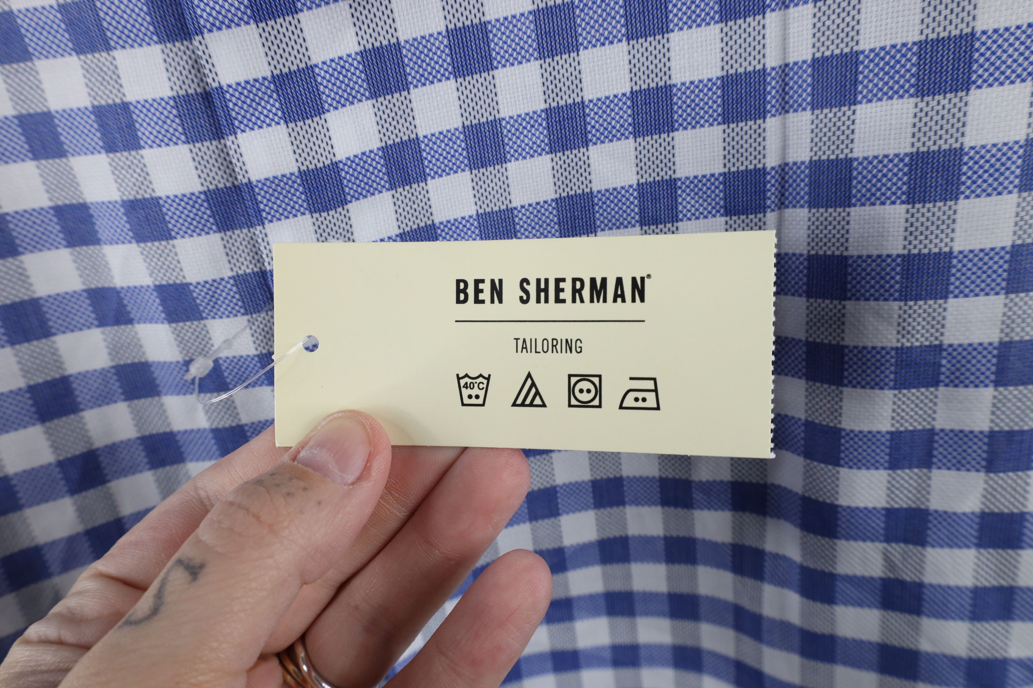 Ben Sherman × Vintage New Ben Sherman Slim Fit Stretch Collared Button Shirt Size US M / EU 48-50 / 2 - 6 Thumbnail