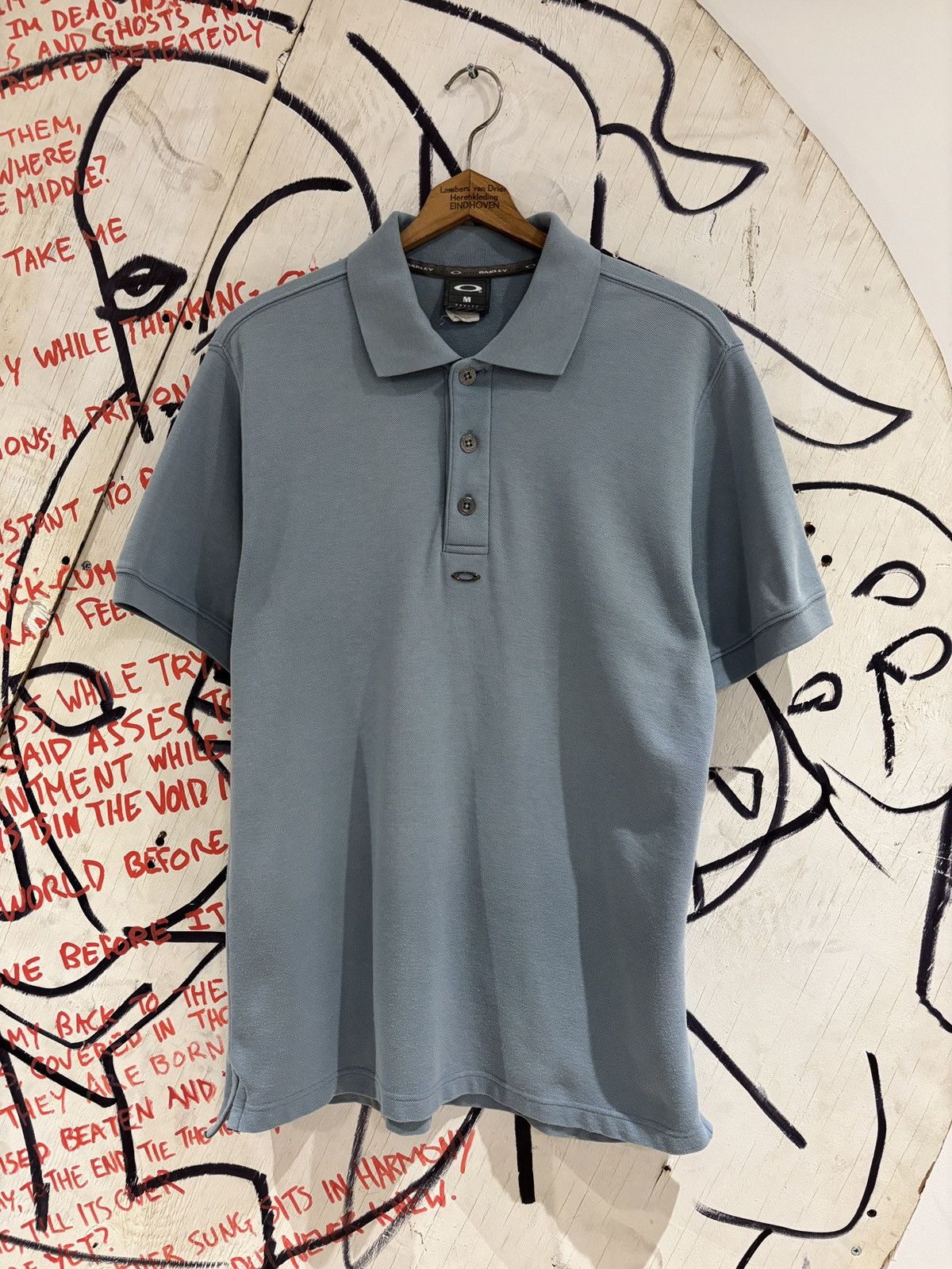 Vintage 00s Oakley Software Metallic Center Logo Polo Shirt