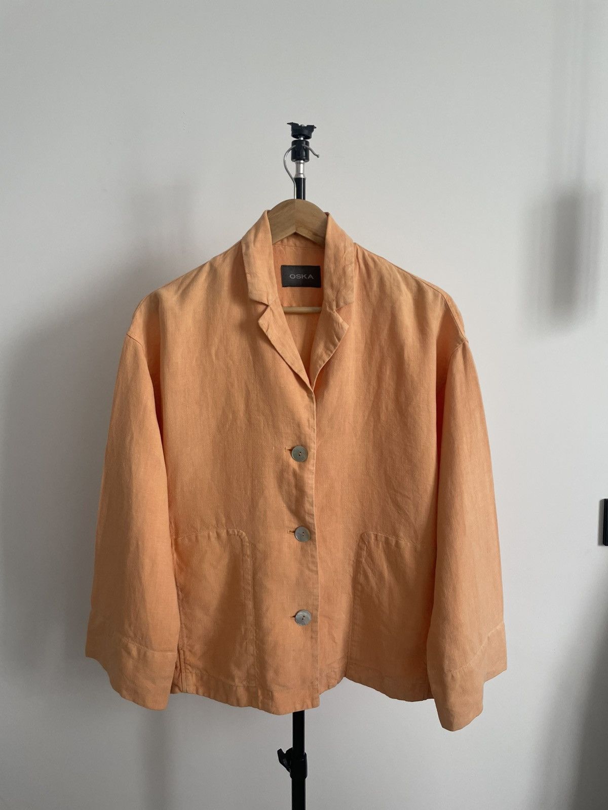 OSKA Oska Linen 100% Blazer Jacket Coral Size L / US 10 / IT 46 - 1 Thumbnail