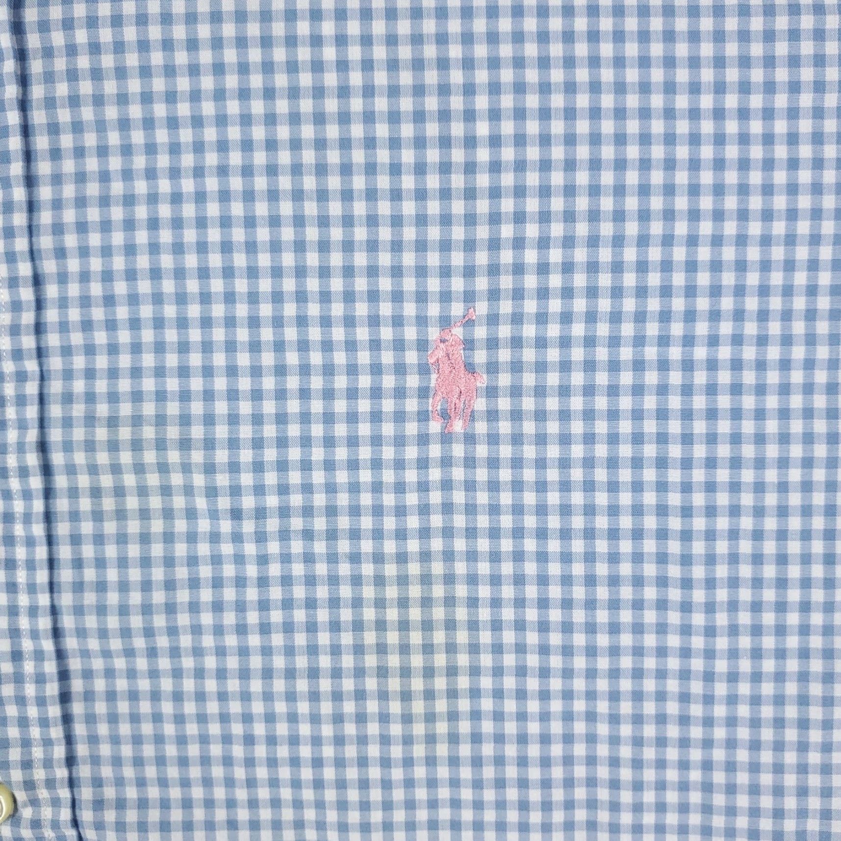 Ralph Lauren Ralph Lauren Button-Up Shirt Mens Large Blue Check Short Sleeve Casual Workwear Size US L / EU 52-54 / 3 - 2 Thumbnail