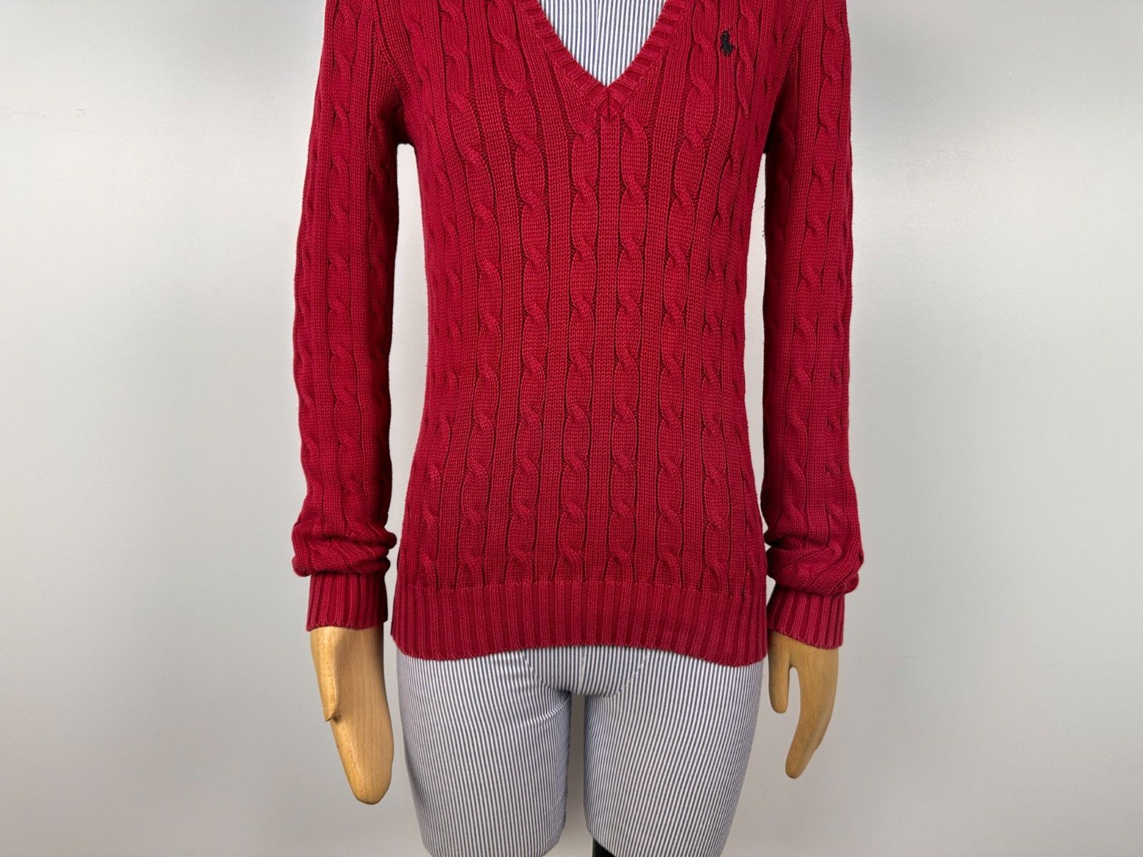 Polo Ralph Lauren Polo Ralph Lauren Red Cable Knit Sweater Cotton Size S Size S / US 4 / IT 40 - 4 Thumbnail