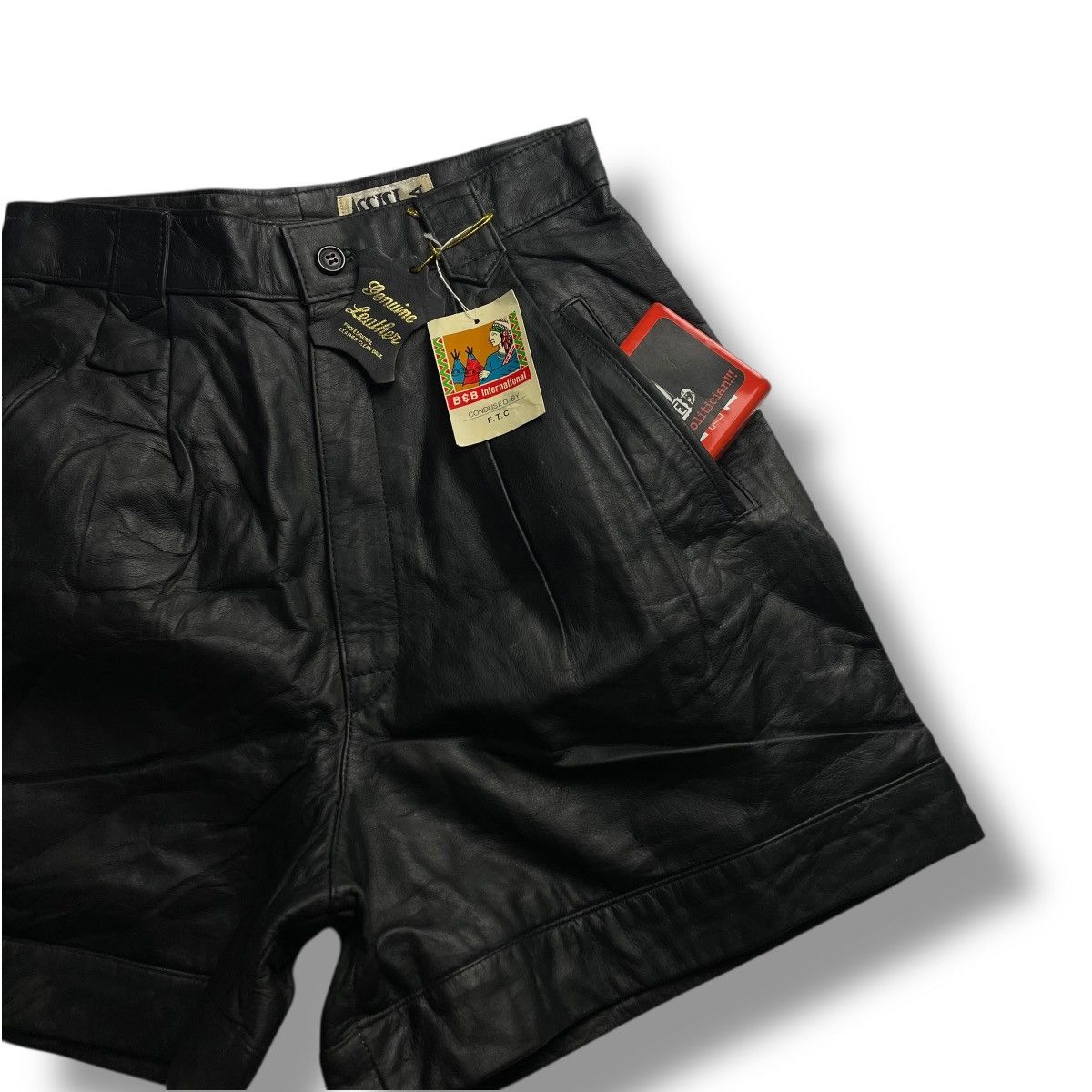 Genuine Leather BRAND NEW OLD STOCK COWHDE GENUINE LEATHER SHORTS Size 24" / US 00 / IT 34 - 6 Thumbnail