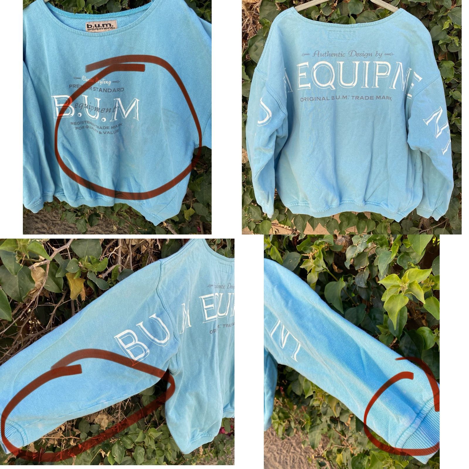 Equipment VINTAGE bum equipment Sweatshirt Graphic Print Green Size L Men Pullover 90s Sports Classic Vintage Sweater Jumper Front Back Distressed Worn Size US L / EU 52-54 / 3 - 8 Thumbnail
