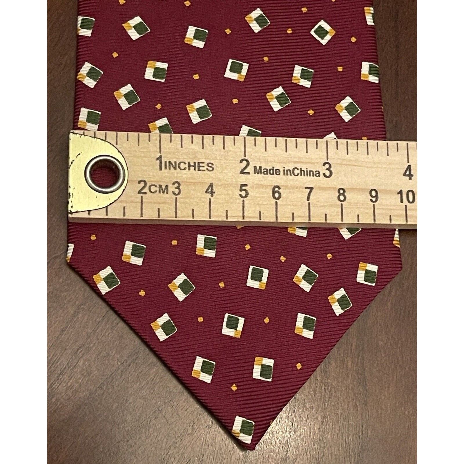 Chaps Chaps Ralph Lauren Burgundy Green 100% Silk Made In Usa Size ONE SIZE - 4 Thumbnail