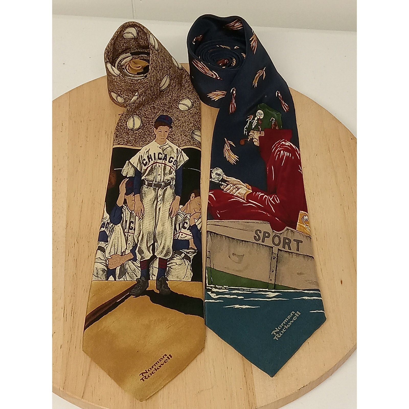 & Other Stories Set Of 2 Norman Rockwell Ties Men Saturday Evening Post Silk Size ONE SIZE - 1 Thumbnail