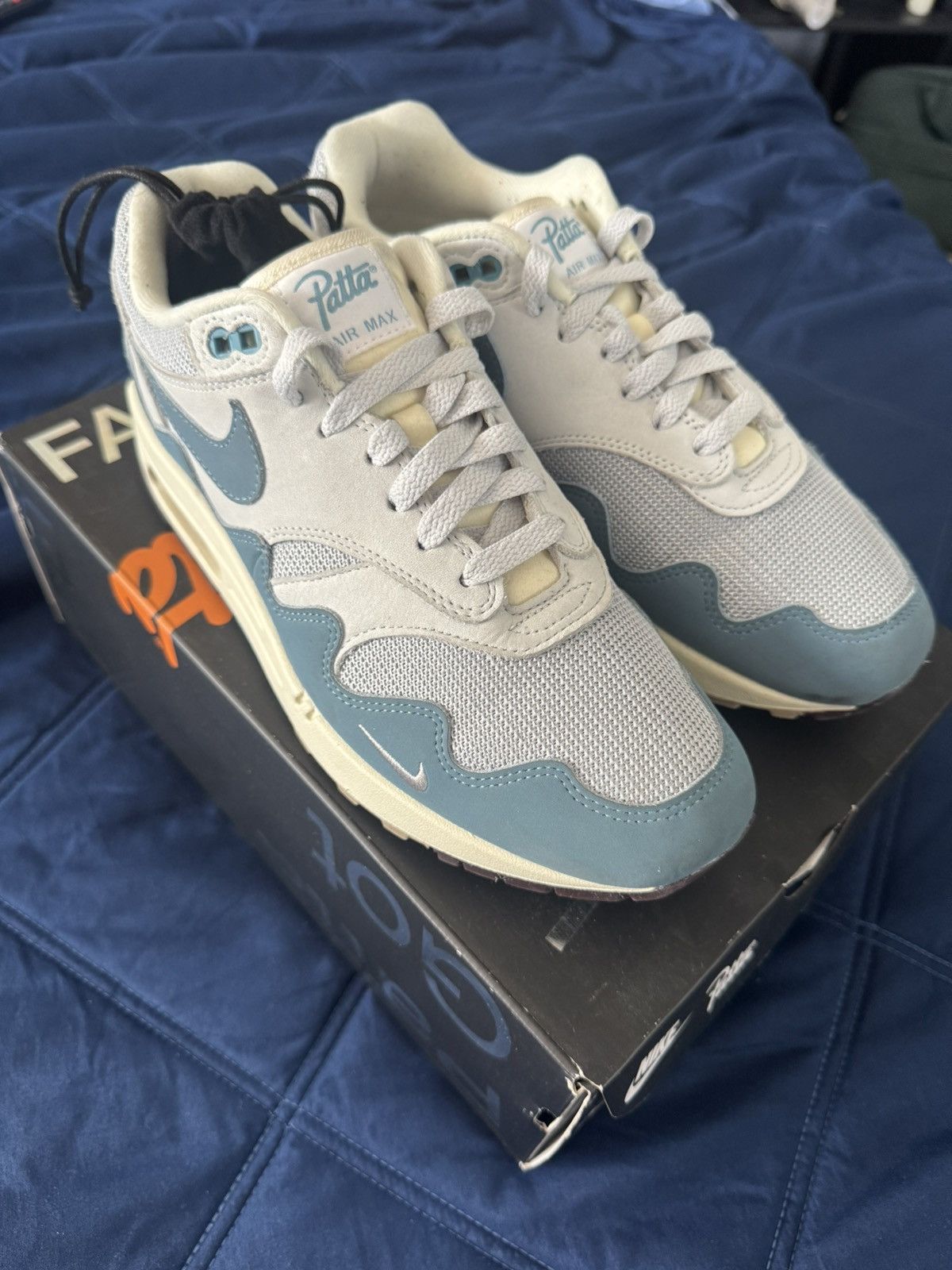 Nike × Patta Patta Nike Air Max 1 QS Blue Waves 9.5 Size US 9.5 / EU 42-43 - 2 Thumbnail