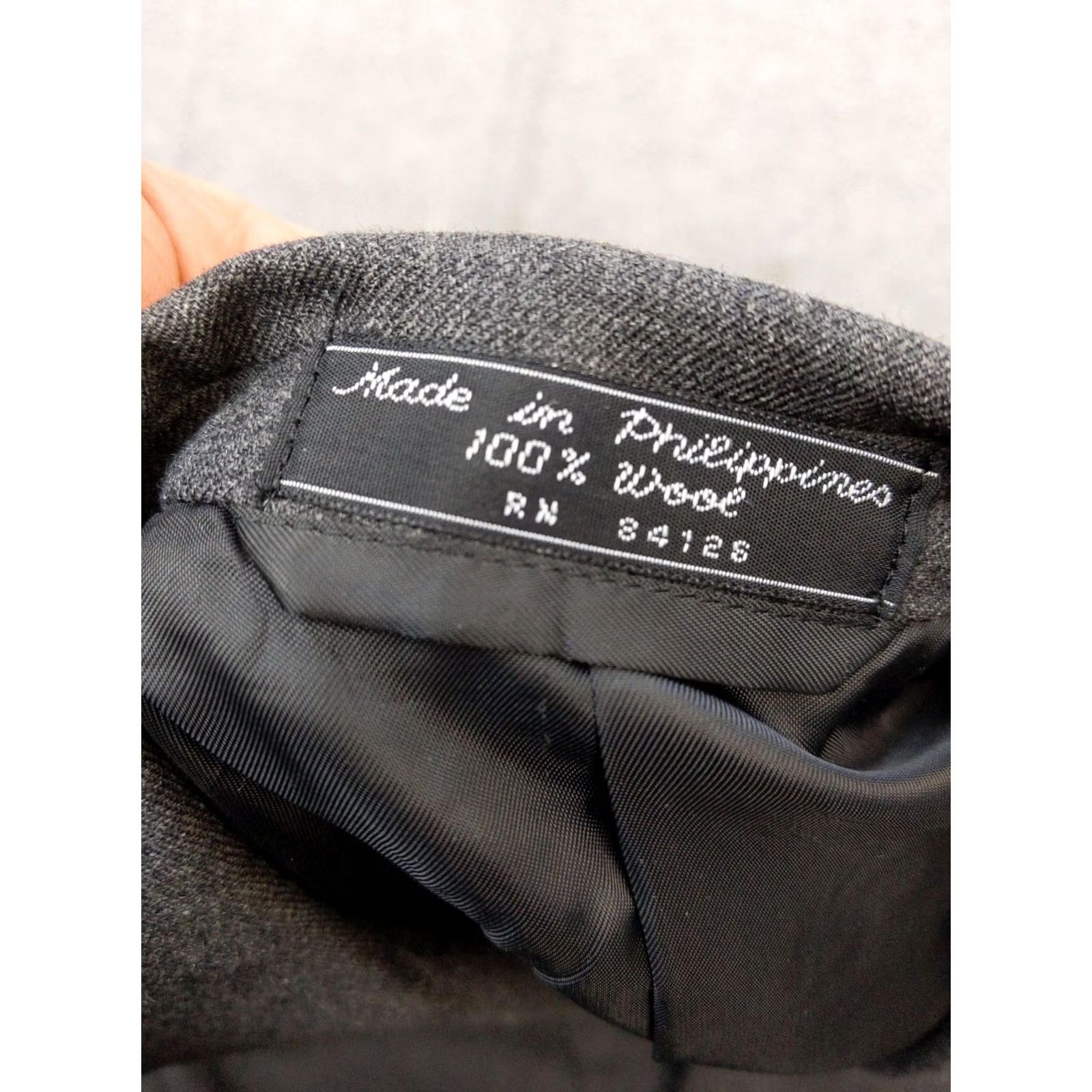 Vintage Jeffrey Banks Blazer Mens 44R Gray 100% Wool Two-Button Notch Lapel Single-Breasted Jacket Regular Size XX Size 44R - 5 Thumbnail