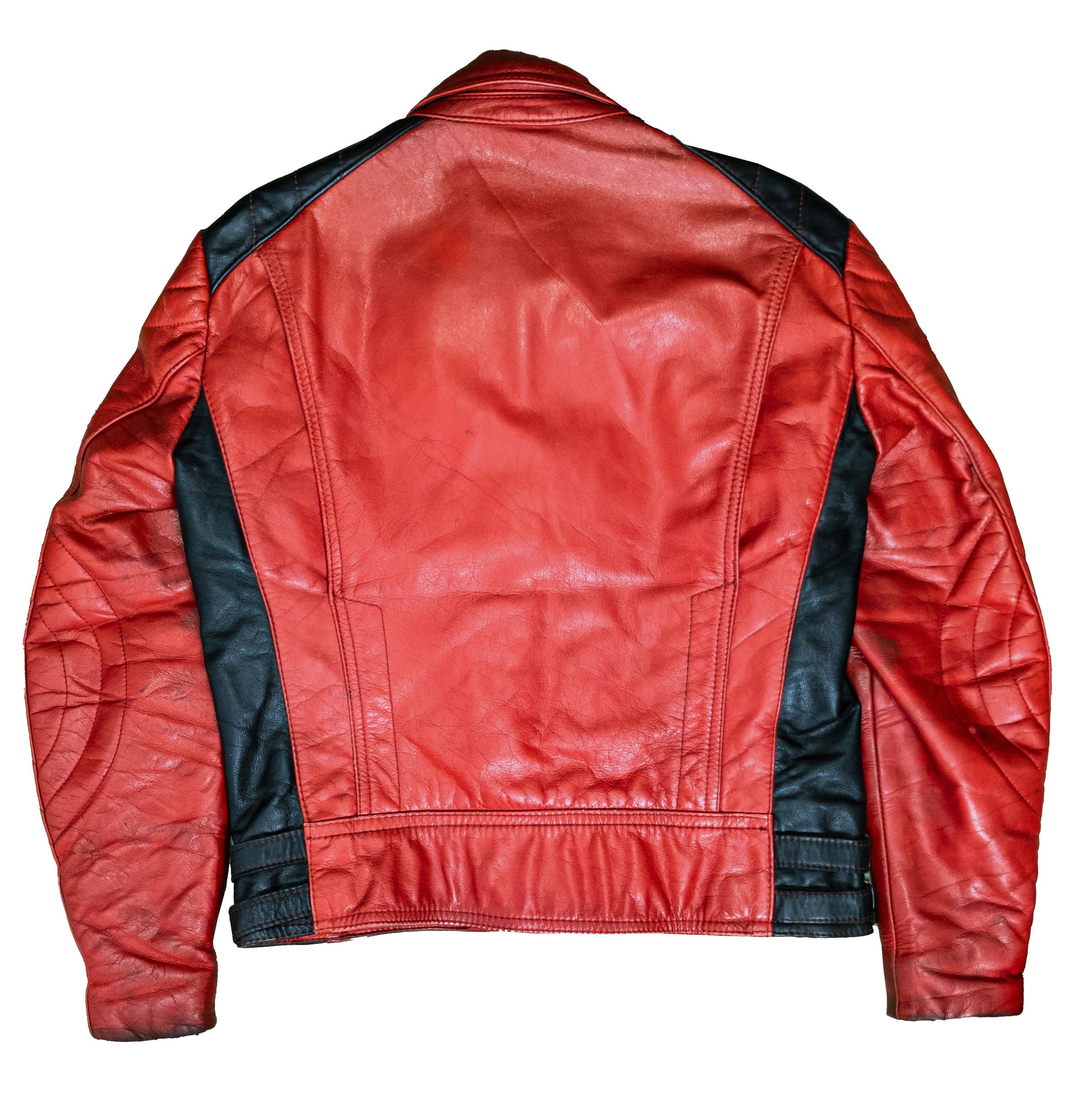 Vintage 1970s HARRO rare vintage two-tone leather biker jacket Size US L / EU 52-54 / 3 - 4 Thumbnail