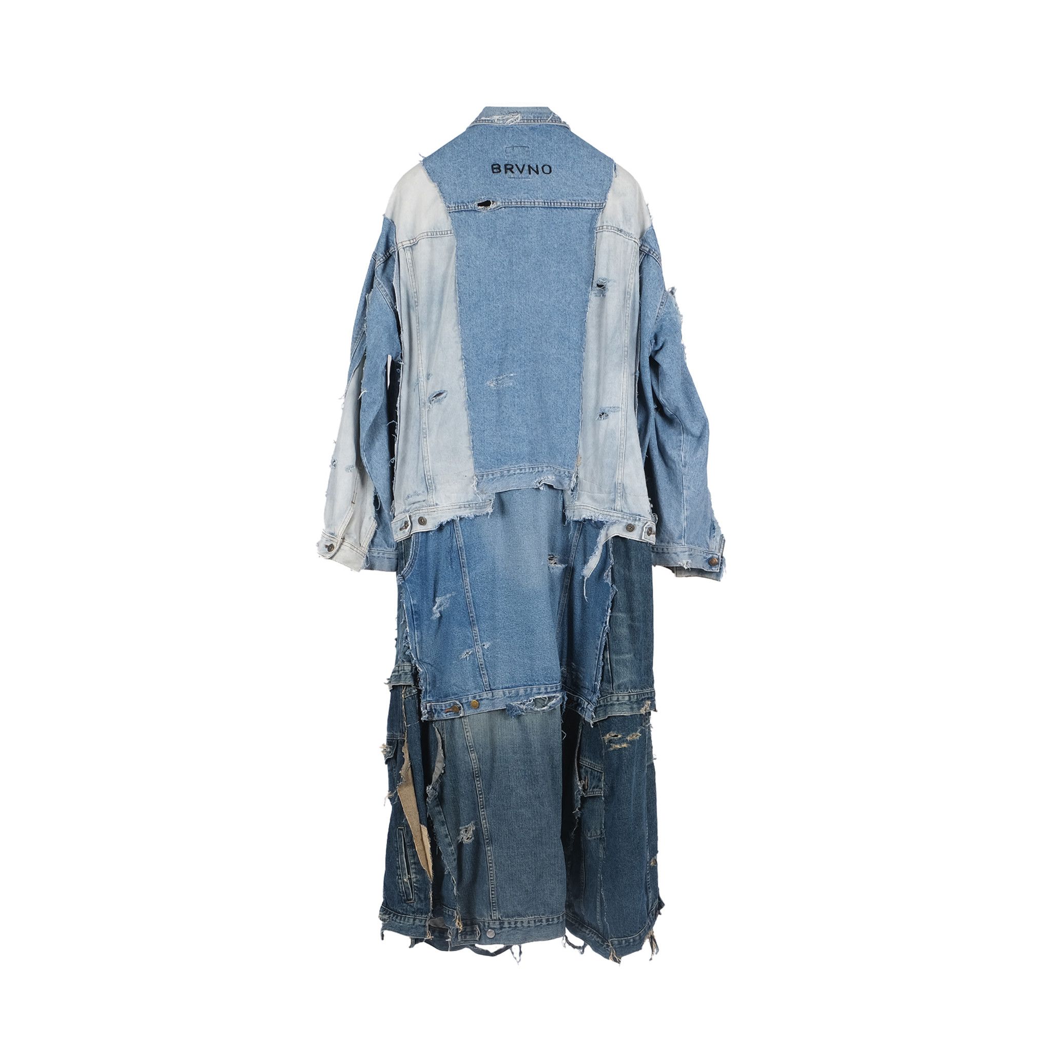 Italia Independent OVERSIZE PANELED RECYCLED DENIM TRENCH Size US XL / EU 56 / 4 - 2 Thumbnail