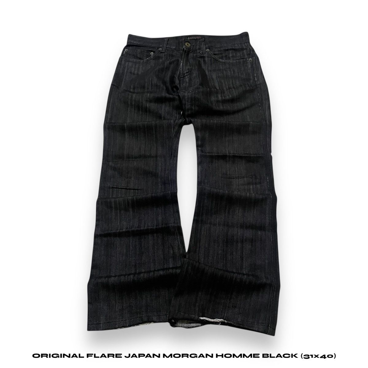 Japanese Brand ORIGINAL FLARE JAPAN MORGAN HOMME BLACK (31×40) Size US 31 - 1 Thumbnail