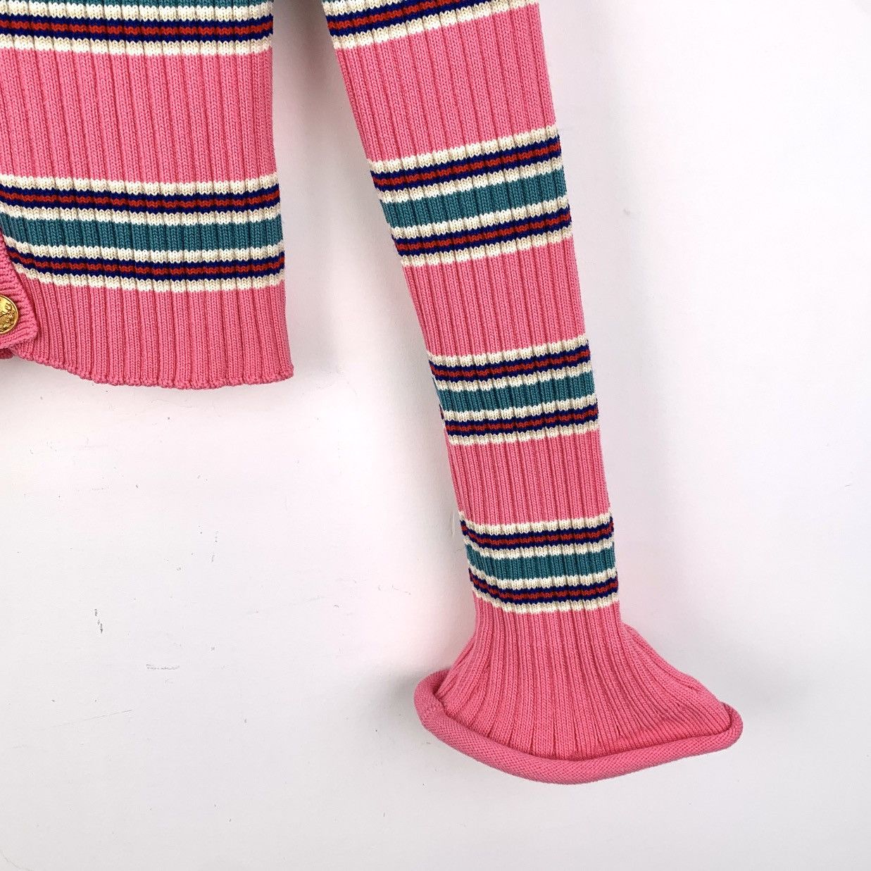 Louis Vuitton Louis Vuitton 22 Pink Striped Wool Flared Sleeve Knit Top Size M / US 6-8 / IT 42-44 - 4 Thumbnail