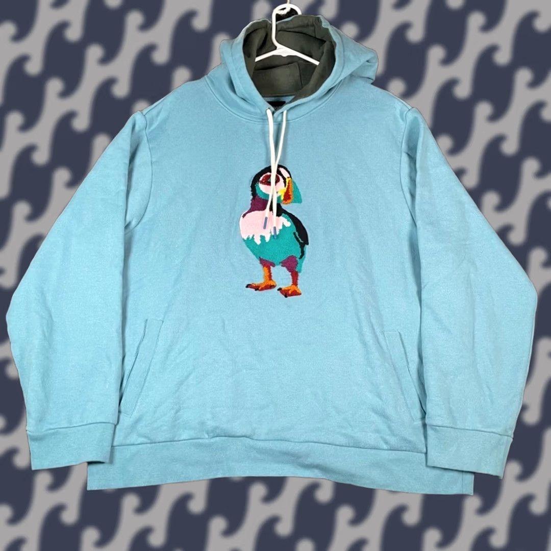 Bonobos BONOBOS Mens Puffin Bird Embroidered Pullover Hoodie Sweatshirt Blue 2XL Slim? Big & Tall (if applicable) Size US XXL / EU 58 / 5 - 1 Thumbnail
