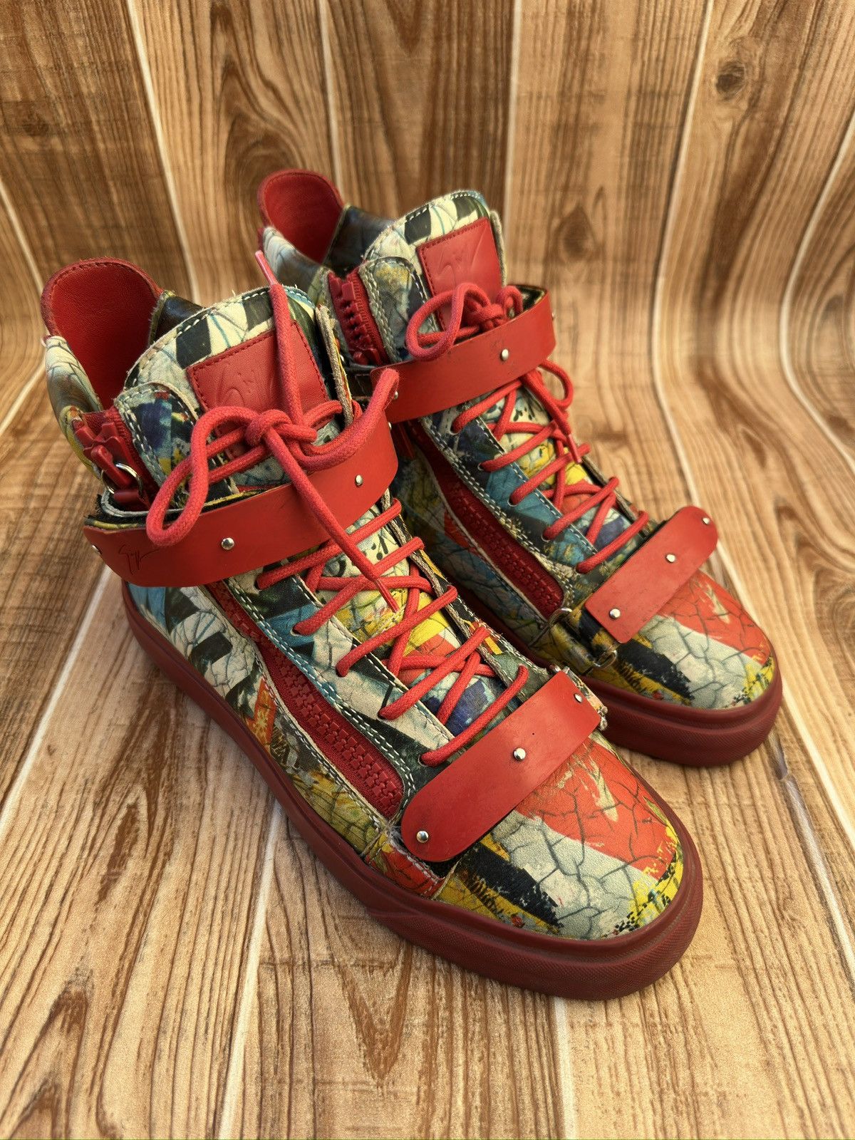 Giuseppe Zanotti Giuseppe Zanotti Denny Neon High Top Sneaker Size US 9 / EU 42 - 4 Thumbnail