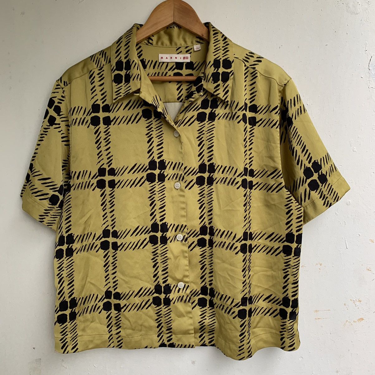 Marni × Uniqlo Marni x Uniqlo Silky Satin Open Collar Women Shirt Size L / US 10 / IT 46 - 1 Thumbnail