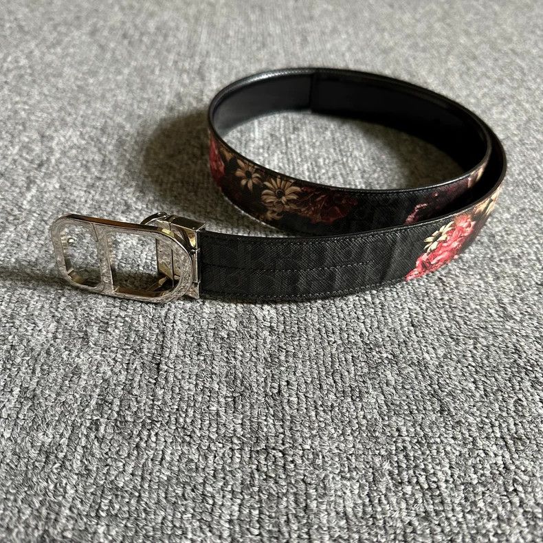 Dior × Hedi Slimane Dior Homme SS05 Canvas Pink D-Point Belt | Grailed