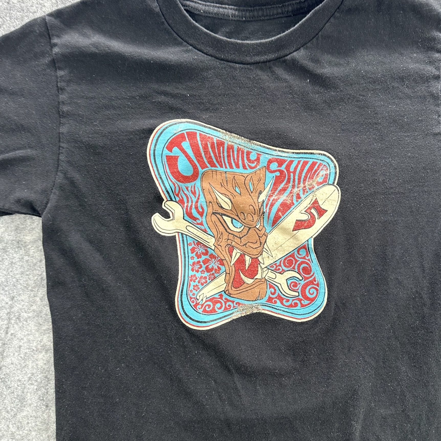 Garage VINTAGE Jimmy Shine Shirt Mens Medium Black Graphic Print Hot Rod Garage Tiki Art Tee Size US M / EU 48-50 / 2 - 2 Thumbnail