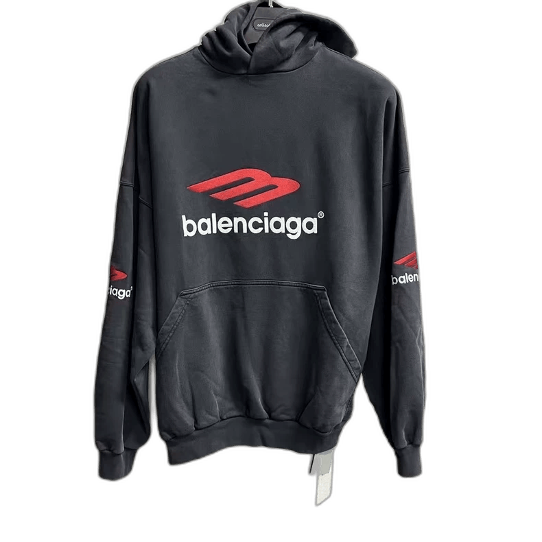 Balenciaga Balenciaga Black Logo Print Hoodie Size US S / EU 44-46 / 1 - 1 Thumbnail
