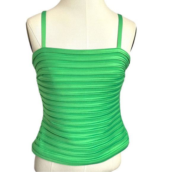 Joseph Ribkoff Vintage Joseph Ribkoff Green Ribbed Sleeveless Bustier Top Size M / US 6-8 / IT 42-44 - 3 Thumbnail