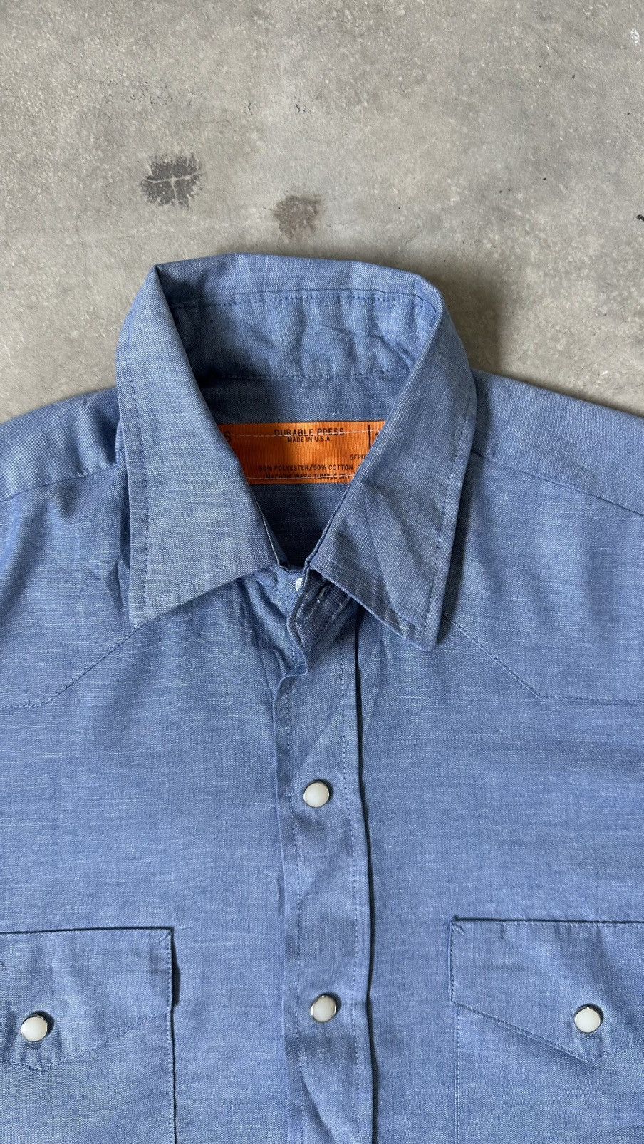 Red Kap VINTAGE 70S DURABLE PRESS PEARL SNAP BUTTON SHIRT Size US M / EU 48-50 / 2 - 5 Thumbnail