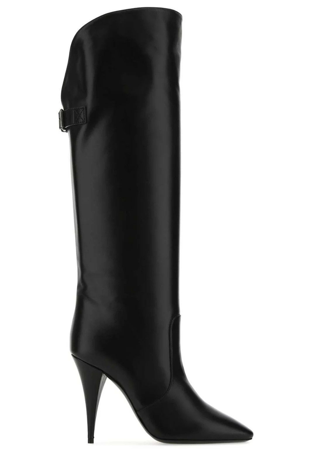 image of Saint Laurent Paris Saint Laurent Lambskin Koller 110 Tall Boots Size 40 in Black, Women's