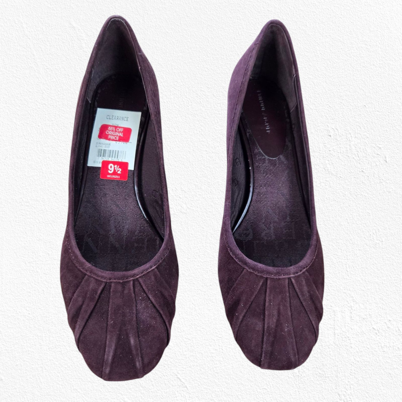 Etienne Aigner Y2K Purple Suede Leather Round Toe Block Heels Size 9.5 Size US 9.5 / IT 39.5 - 3 Thumbnail