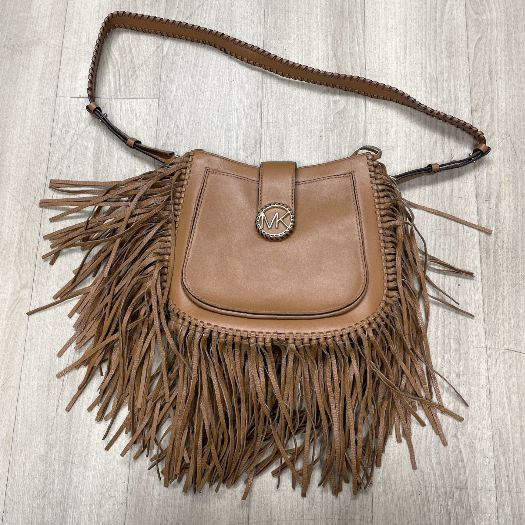 Michael Kors Michael Kors Lillie Fringe Purse Pocketbook Bag Leather Crossbody Brown Womens Rodeo Size ONE SIZE - 2 Thumbnail
