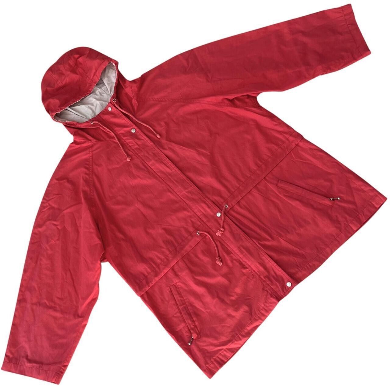 image of Vintage Sundazed (Germany) Raglan Cotton Microfiber Rain Parka Rose in Red, Women's (Size XL)