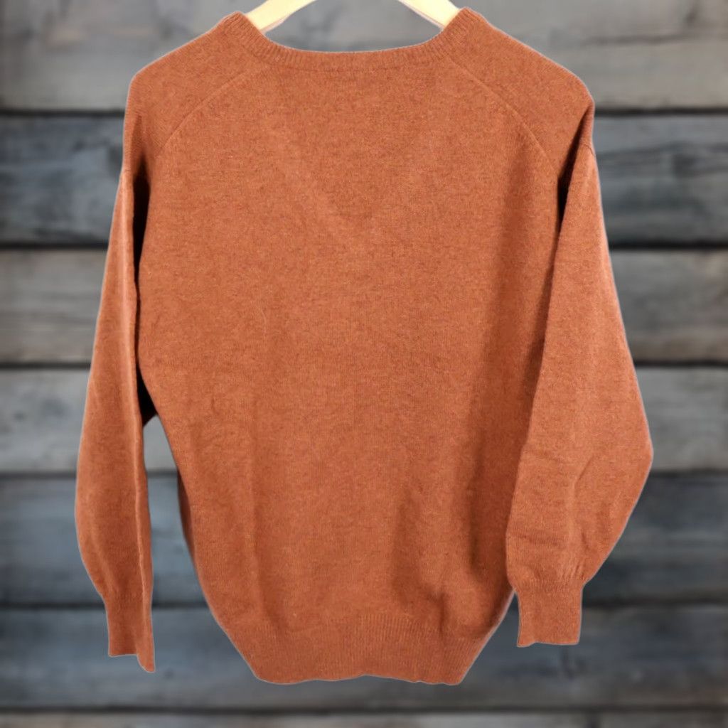 Vintage VINTAGE Moody Scotland Wool Sweater Men's Large Brown V-Neck Pullover Knit Coaches? Size US L / EU 52-54 / 3 - 1 Thumbnail