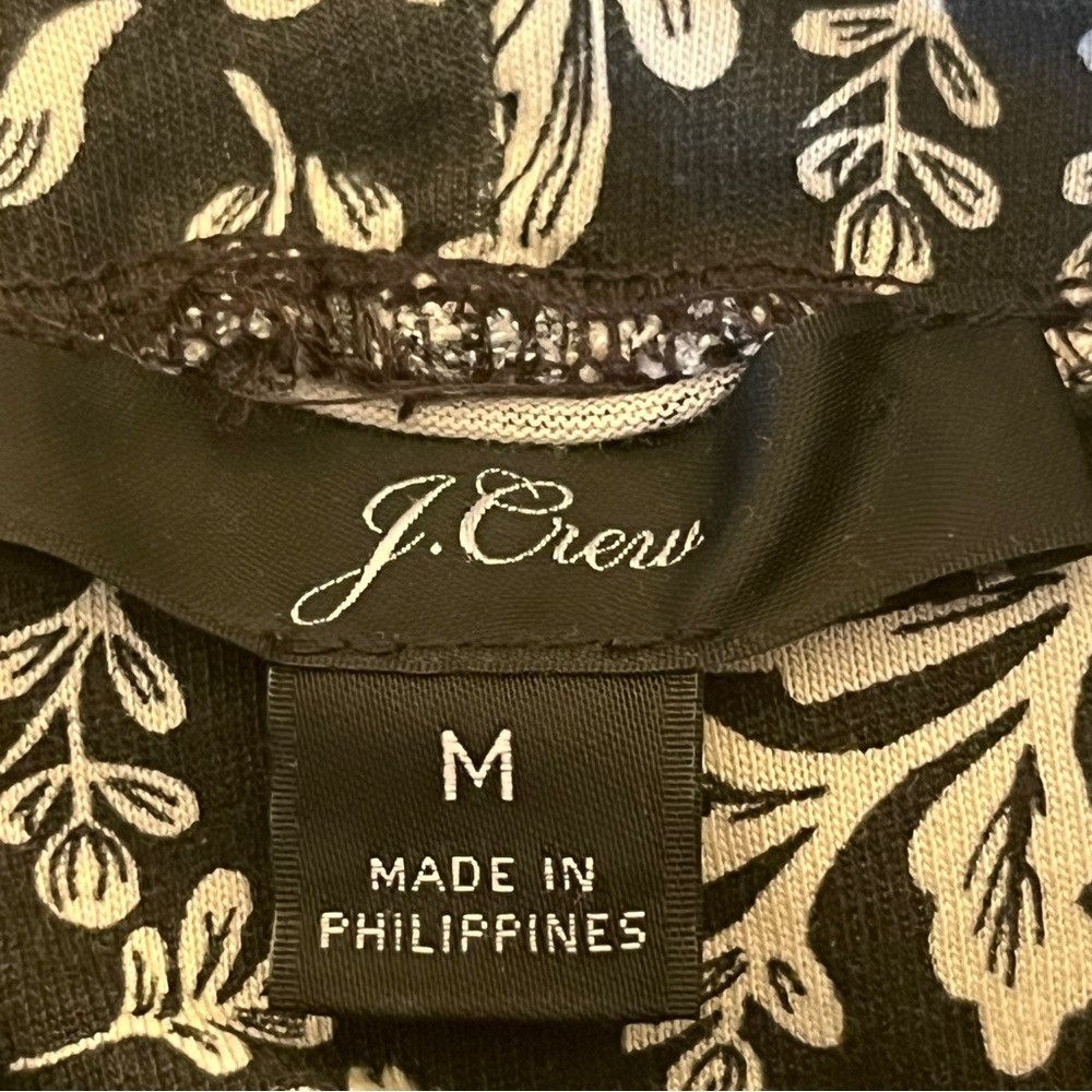 J.Crew J. Crew Floral Print Long Sleeve Black White Medium Size M / US 6-8 / IT 42-44 - 6 Thumbnail