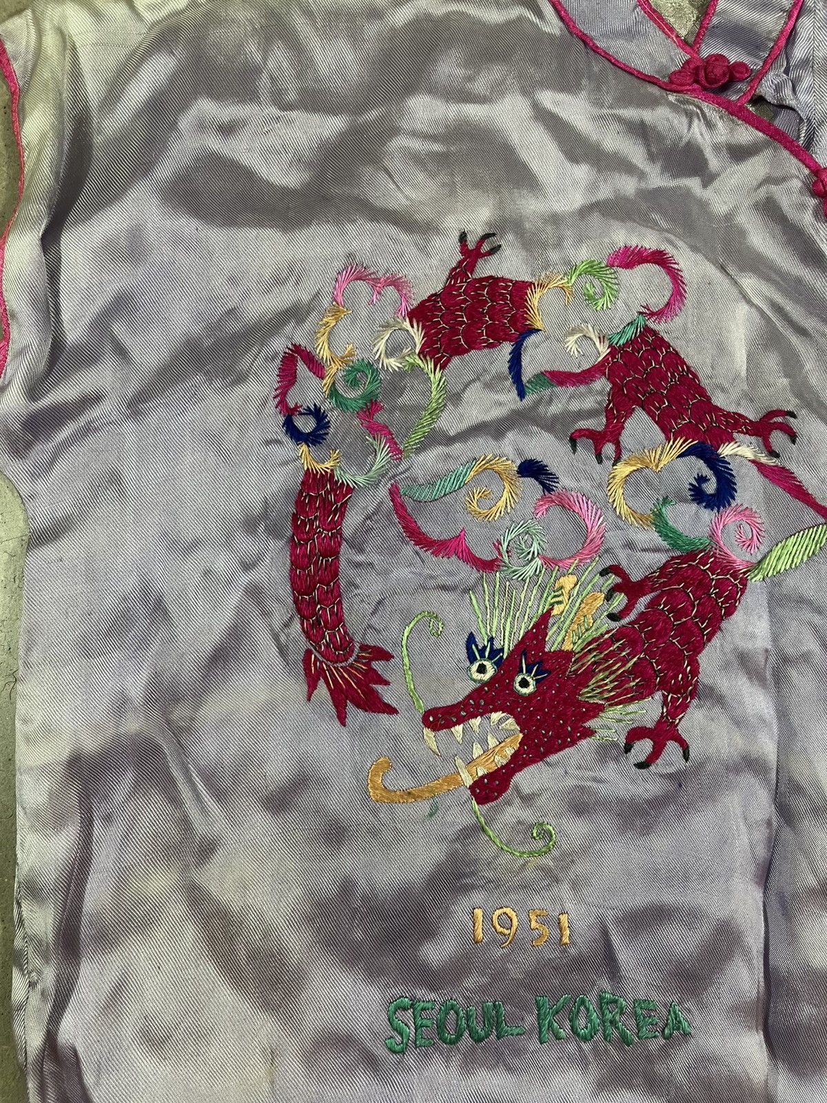 Vintage Vintage 50s Korea Souvenir Silk Shirt Embroidered Size L / US 10 / IT 46 - 3 Thumbnail