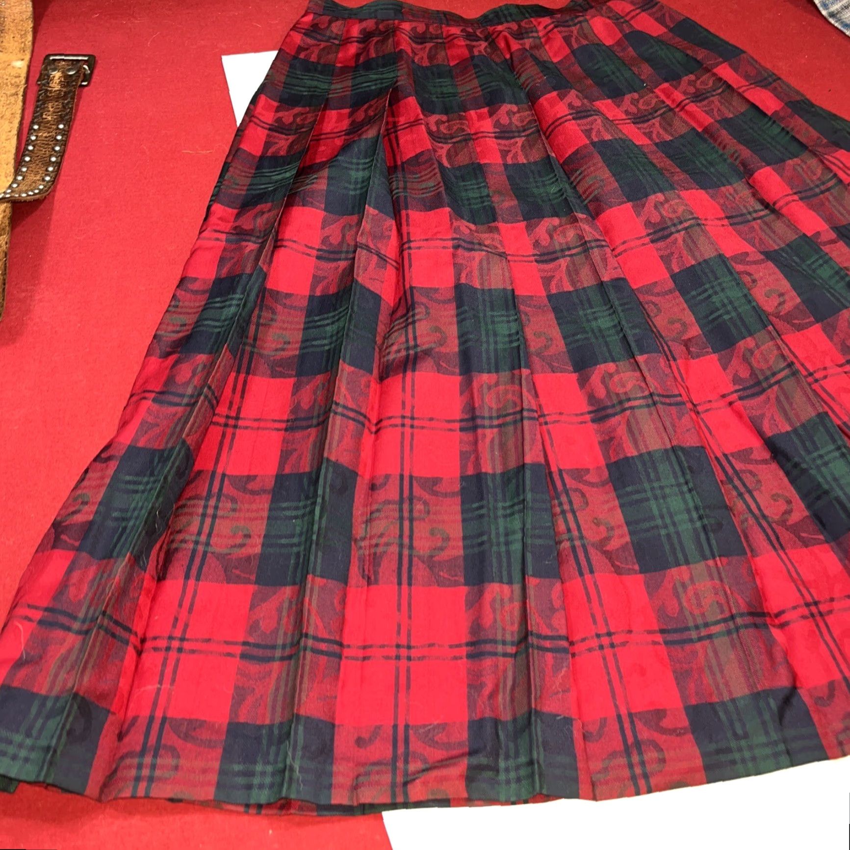 Pendleton VINTAGE Pendleton Plaid Wool Long Skirt 14 Plus Modest Pleated Zip Button Closure Womens Menus? Size 36" / US 14 / IT 50 - 4 Thumbnail