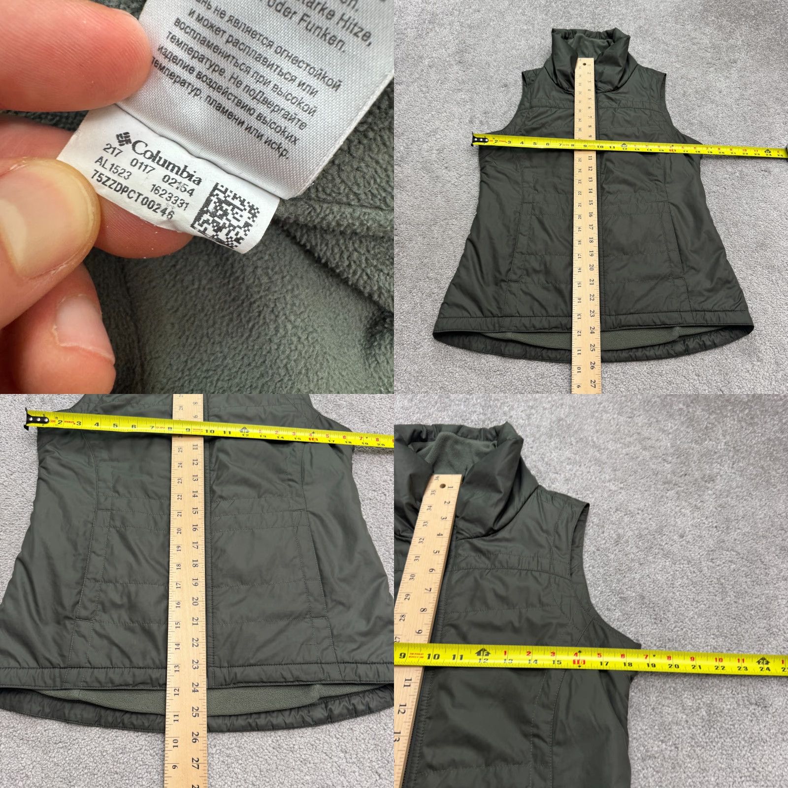 Vintage Columbia Quilted Puffer Vest Womens Small Green Full Zip Outdoor Fleece Line Size S / US 4 / IT 40 - 8 Thumbnail