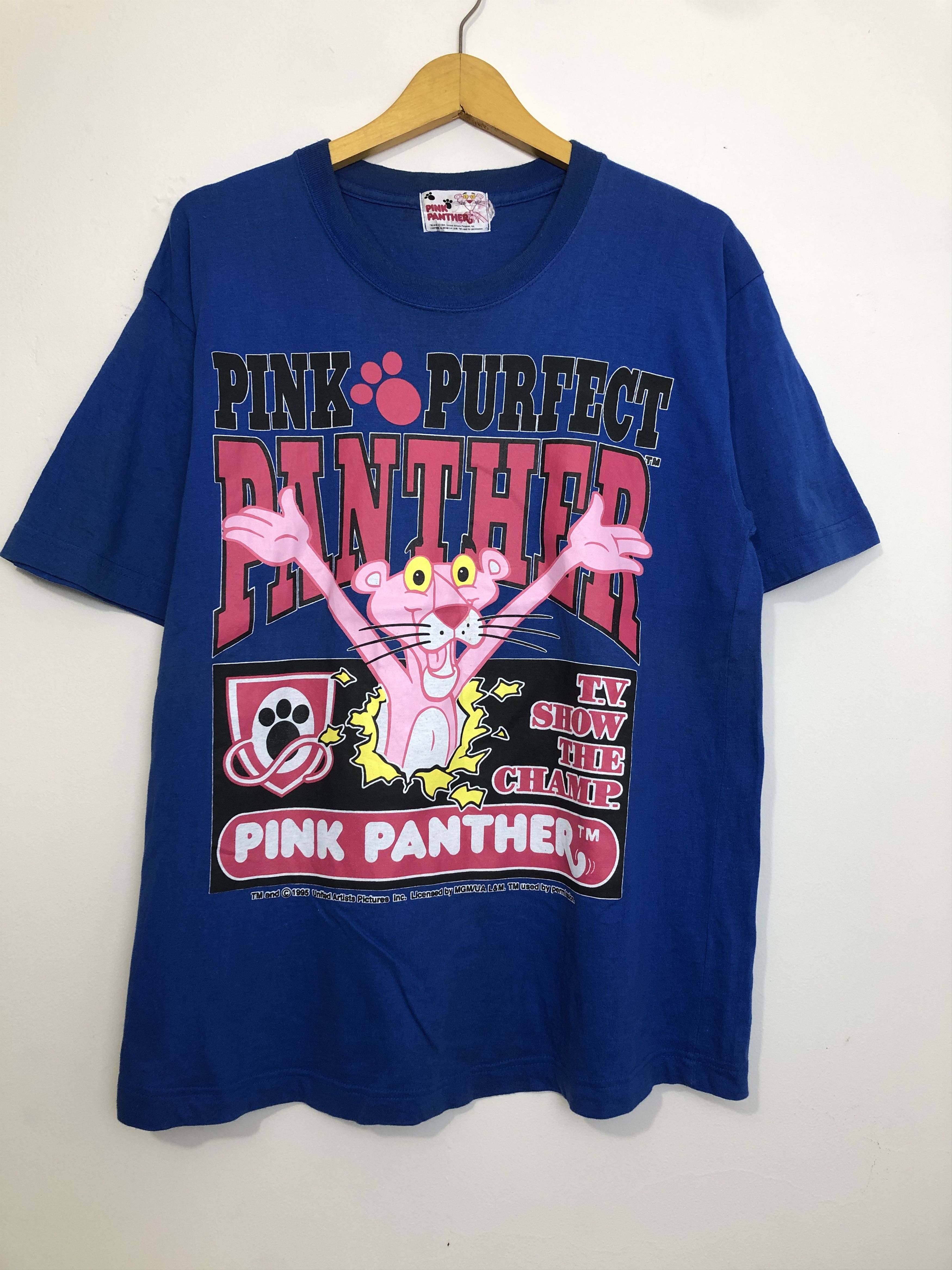 Vintage Vintage Pink Panther T-Shirt Size US L / EU 52-54 / 3 - 1 Thumbnail