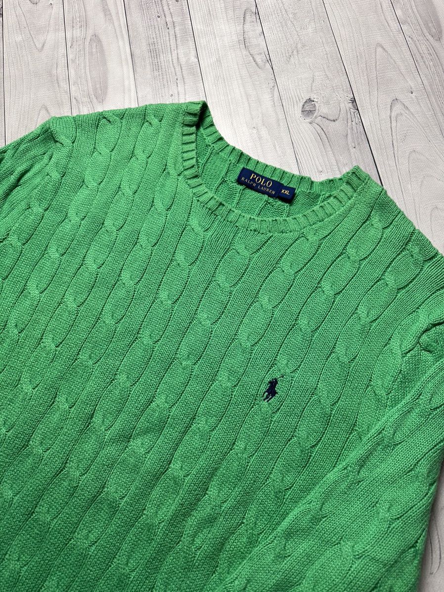 Vintage Vintage polo Ralph Lauren green sweater knitted rare green Size US XXL / EU 58 / 5 - 4 Thumbnail