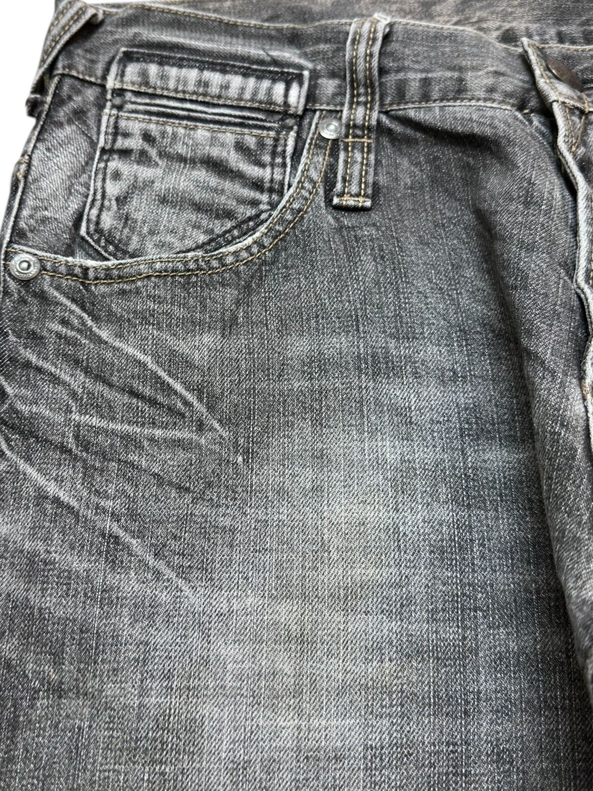 Hysteric Glamour Vintage UJ jeans Baggy Grunge Whiskers Hidden Pocket Denim Size US 35 - 3 Thumbnail