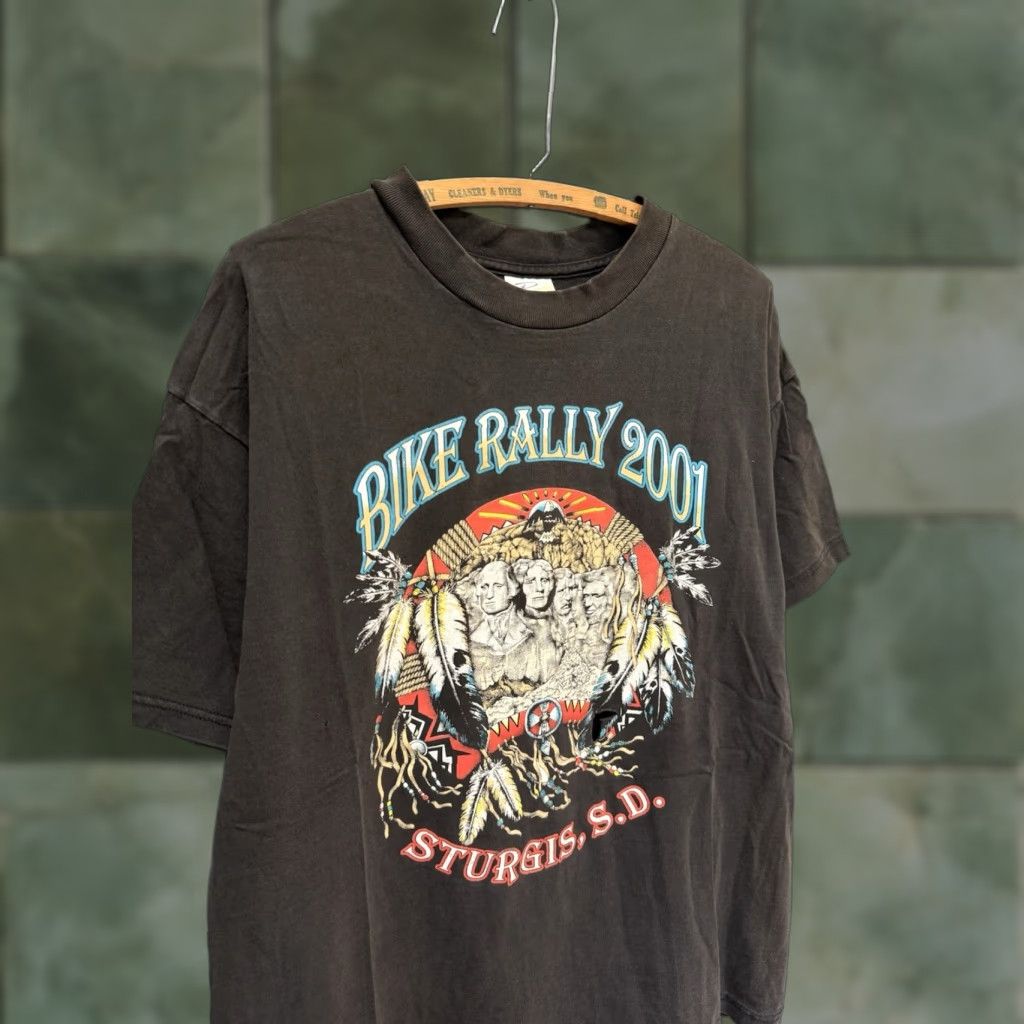 Vintage VINTAGE Sturgis Motorcycle T-Shirt XL Black Men Distressed 2001 Bike Week Biker Tee Men XXL? Size US XL / EU 56 / 4 - 1 Thumbnail