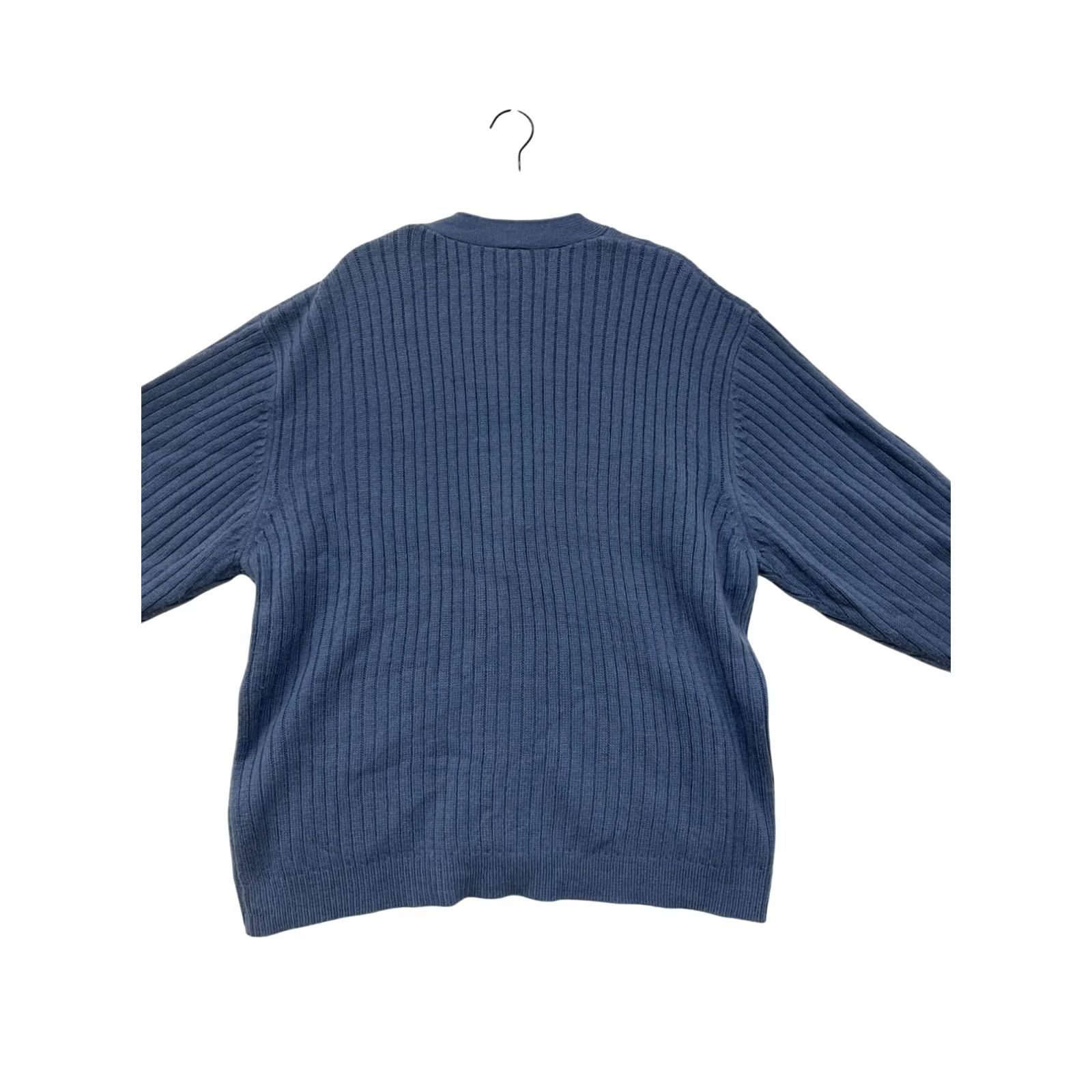 Blair Mens John Blair Blue Cardigan Sweater XL Cable-Knit Knit Front Pockets V-Neck Acrylic Cardigan Mens XL Blue 6964 Size US XL / EU 56 / 4 - 2 Thumbnail
