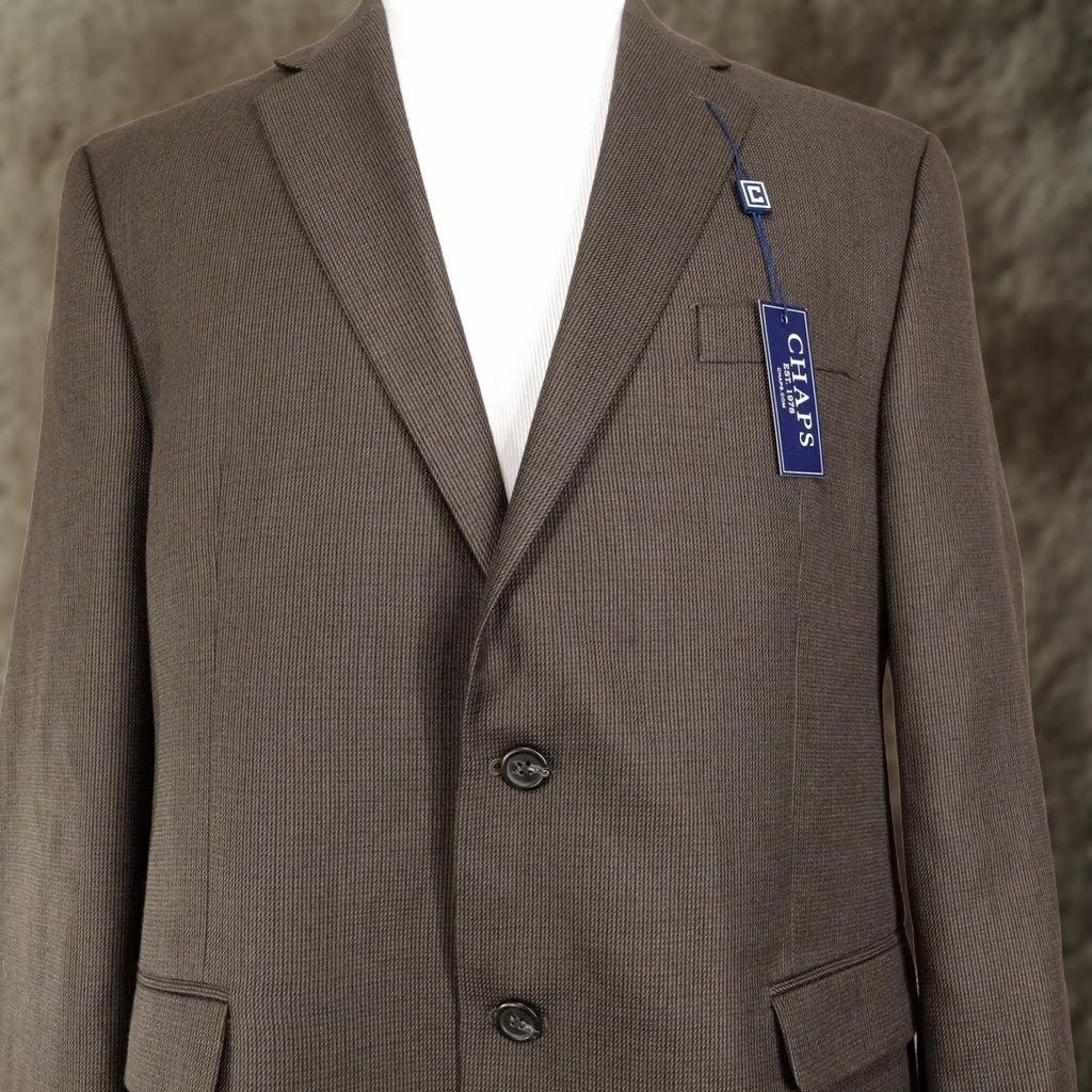Chaps Chaps Blazer Sport Coat Olive 44R Polyester Rayon Tweed Notch Lapel Jacket Mens Regular Size 44R - 1 Thumbnail